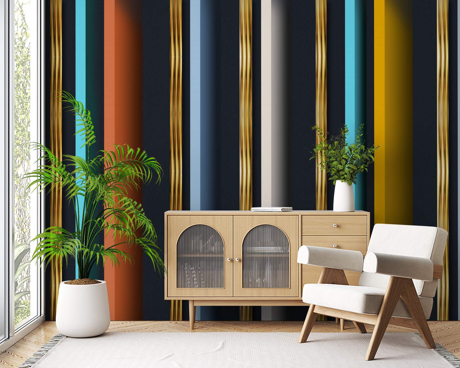 Fototapeta zvislé čiary v rôznych farbách