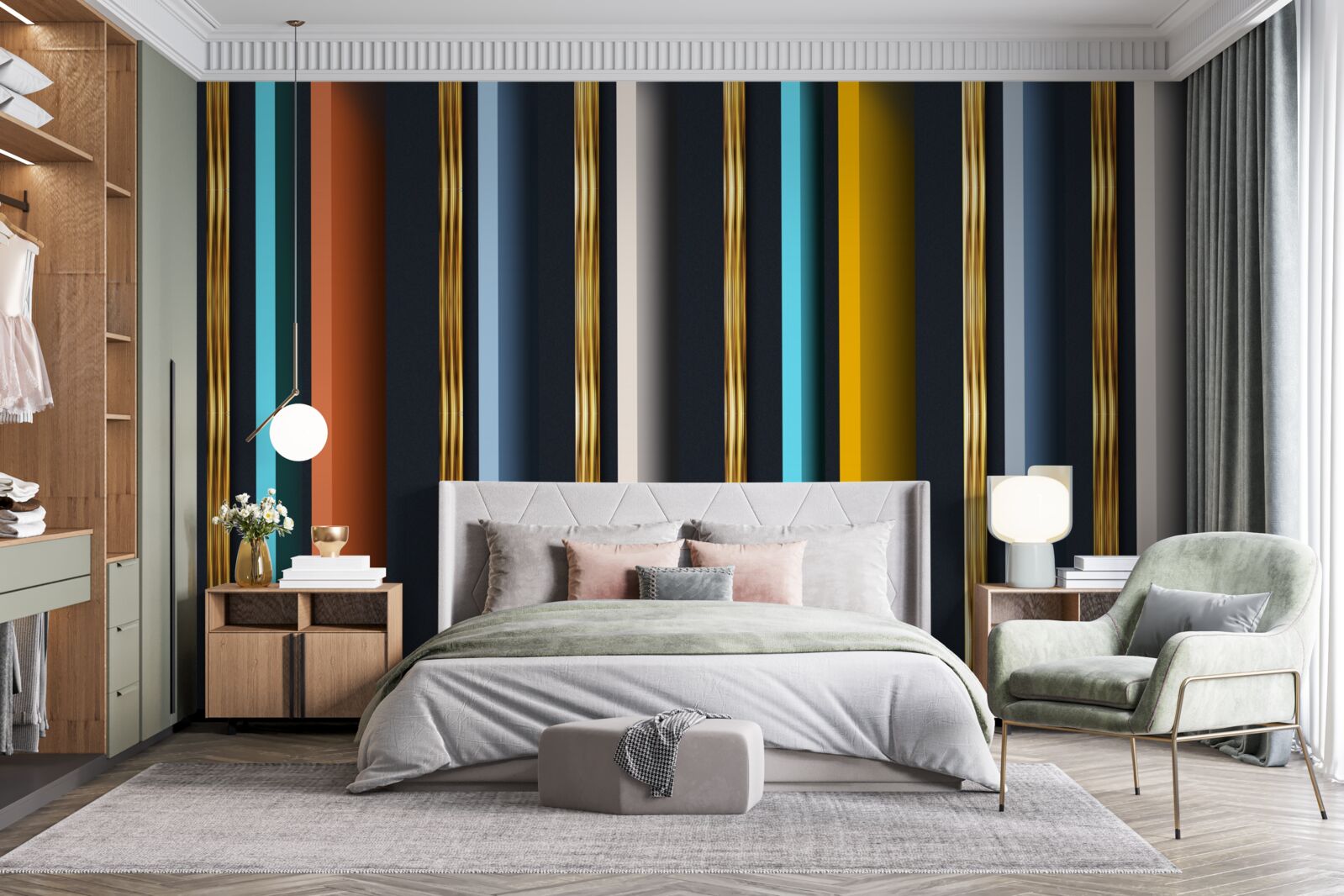 Fototapeta zvislé čiary v rôznych farbách