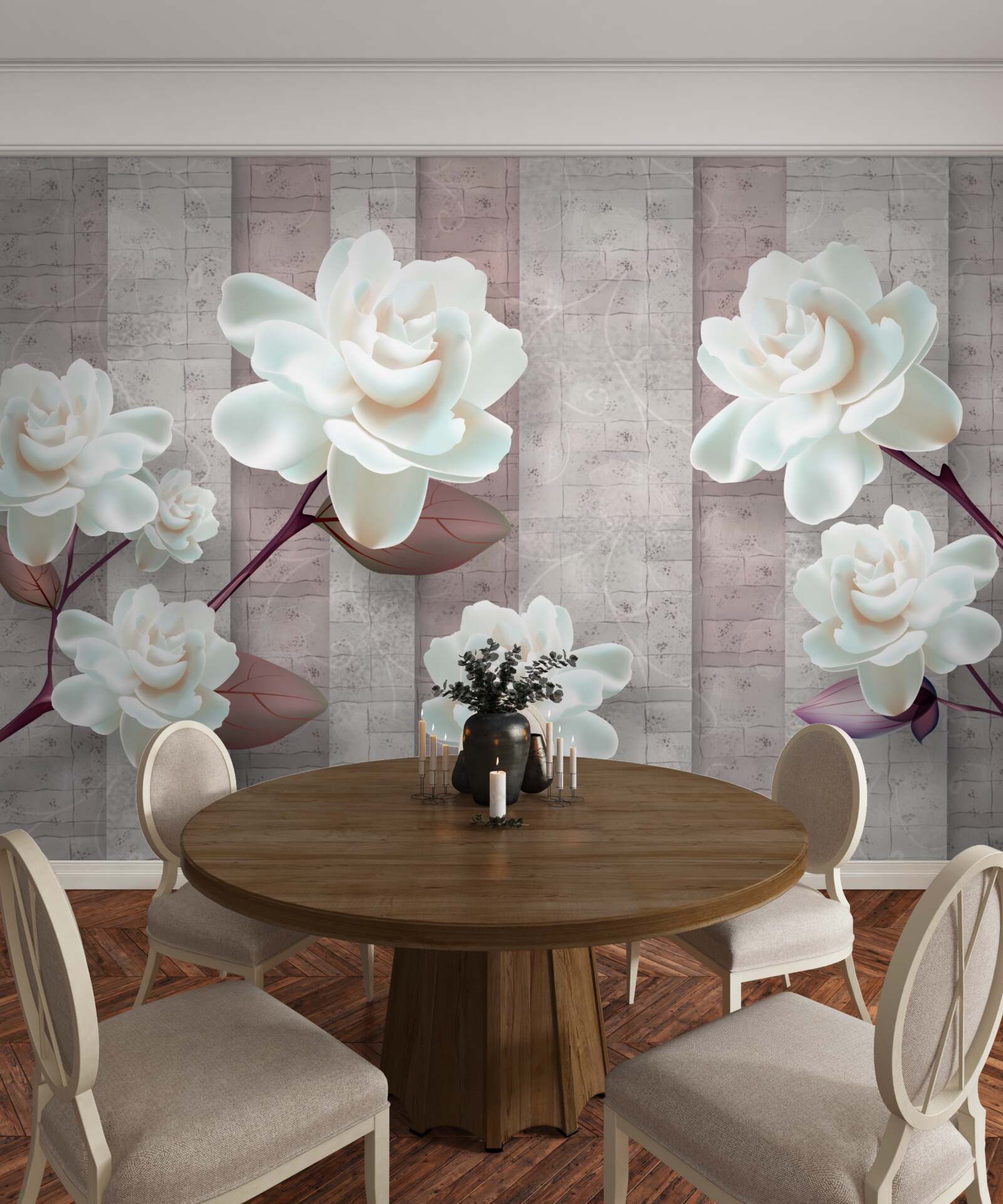 Fototapeta kvety belšie ako sneh na konároch