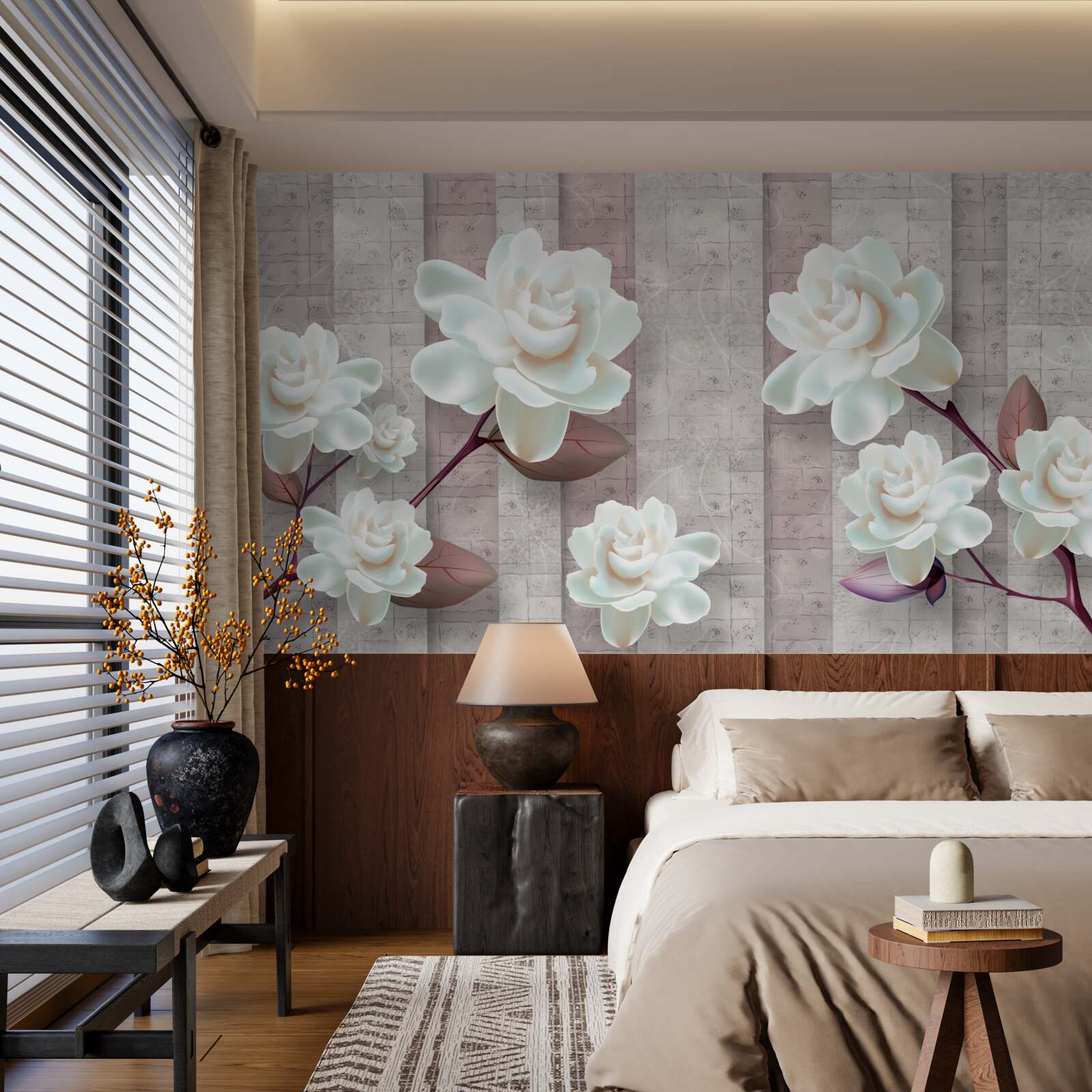 Fototapeta kvety belšie ako sneh na konároch