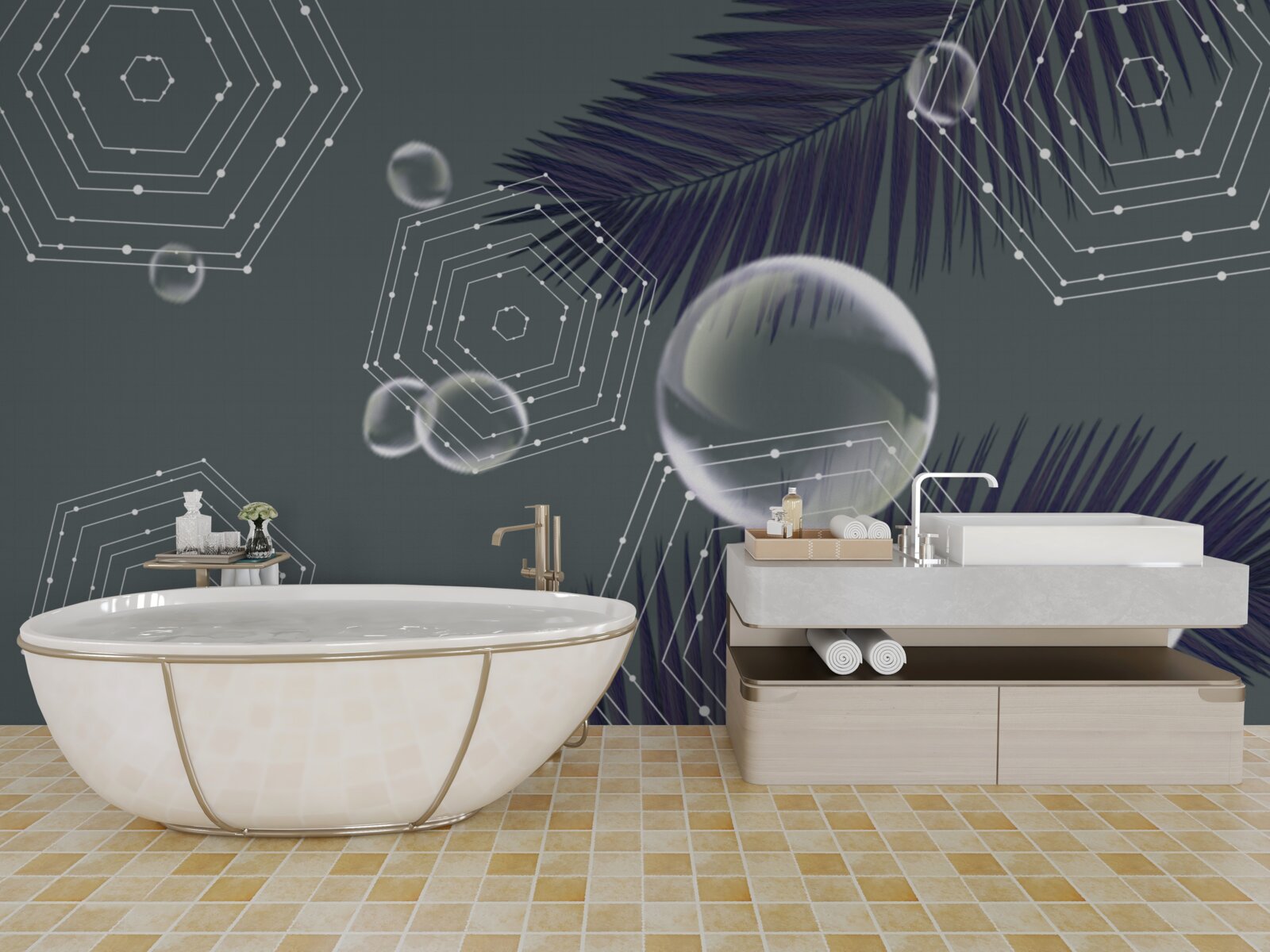 Fototapeta geometria a tvary listov