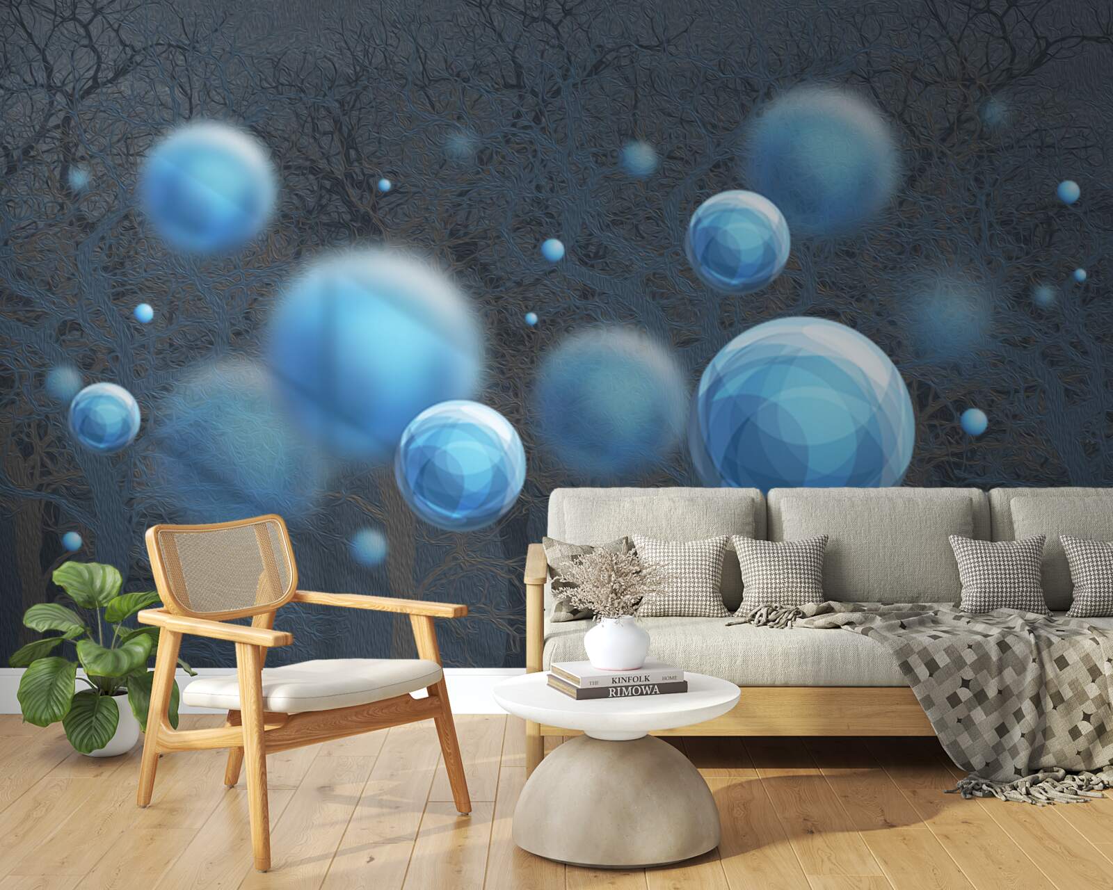 Fototapeta voda plávajúca vo forme modrých kvapiek