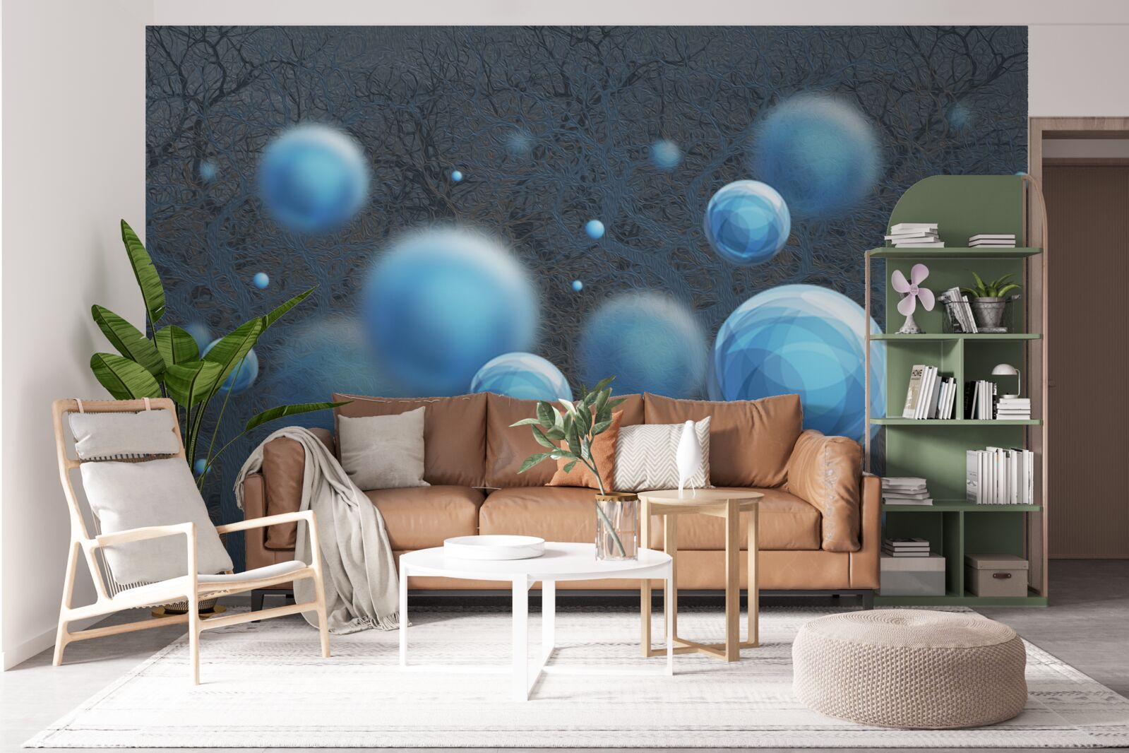 Fototapeta voda plávajúca vo forme modrých kvapiek