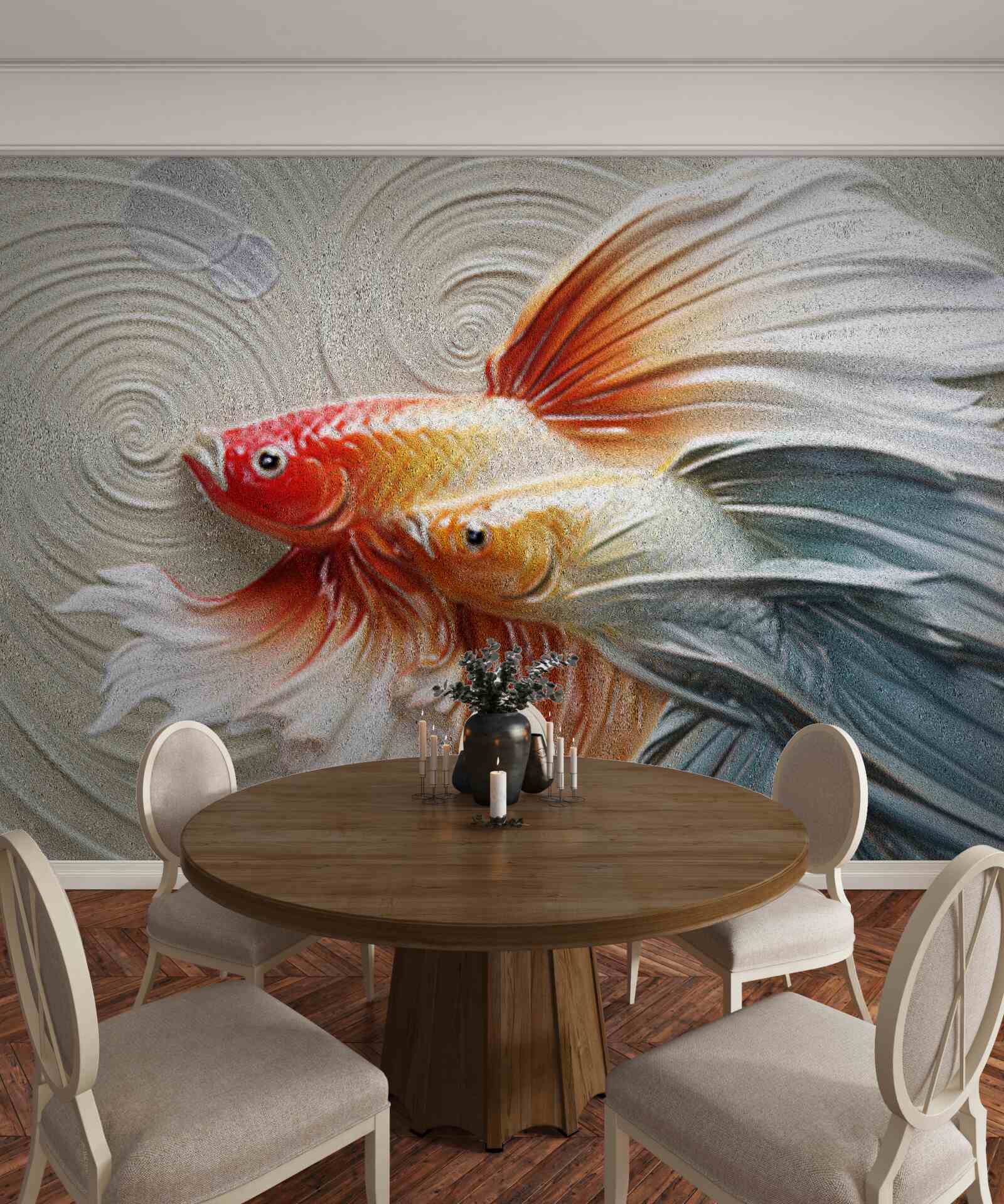 Fototapeta dve farebné ryby s plutvami