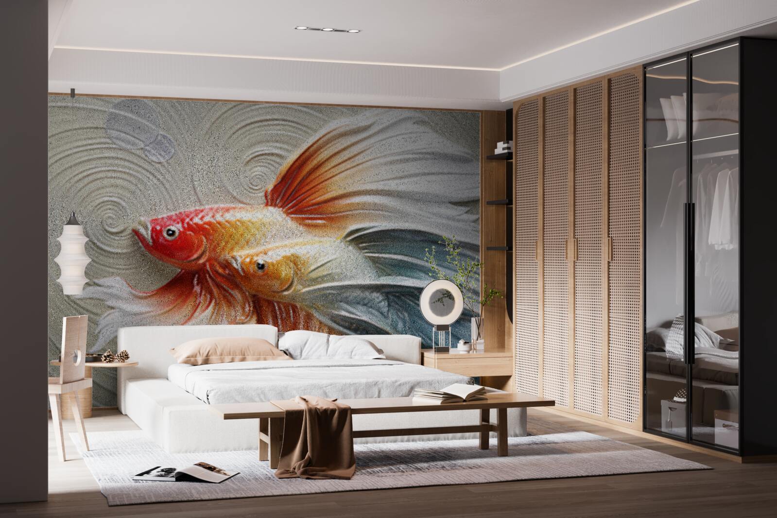 Fototapeta dve farebné ryby s plutvami