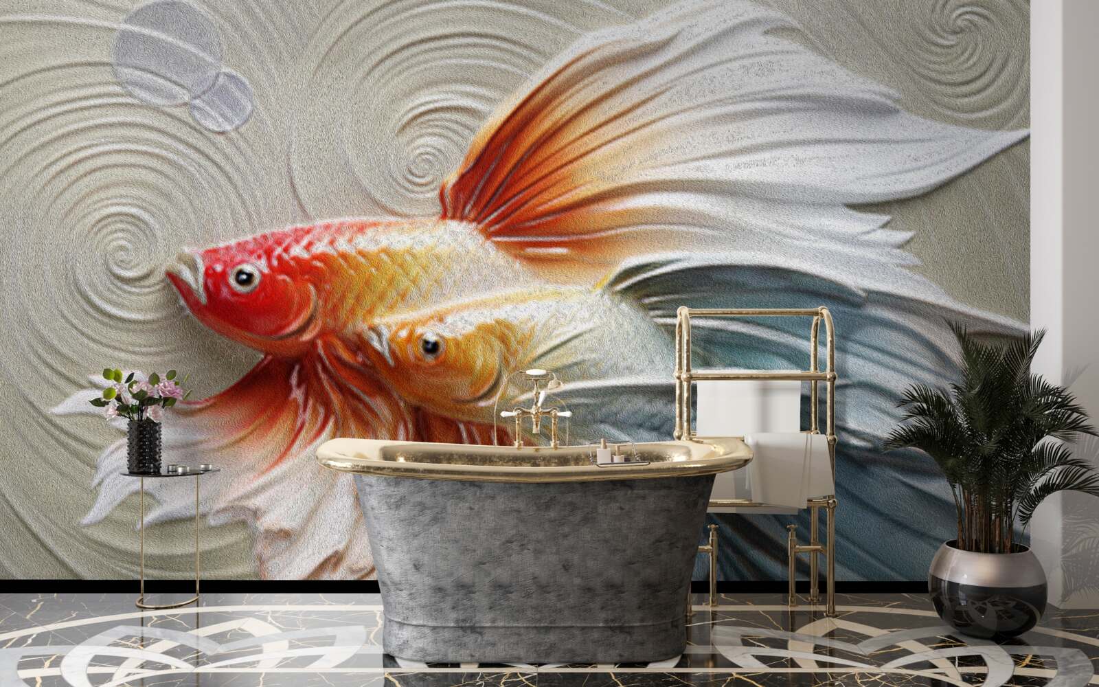 Fototapeta dve farebné ryby s plutvami