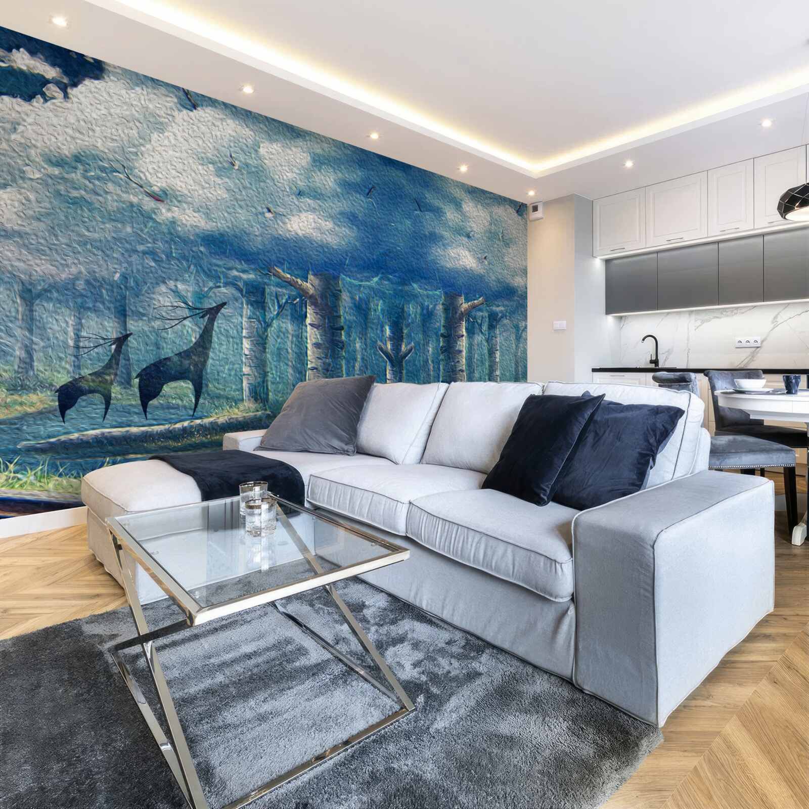 Fototapeta srnčia prechádzka v chladnom lese