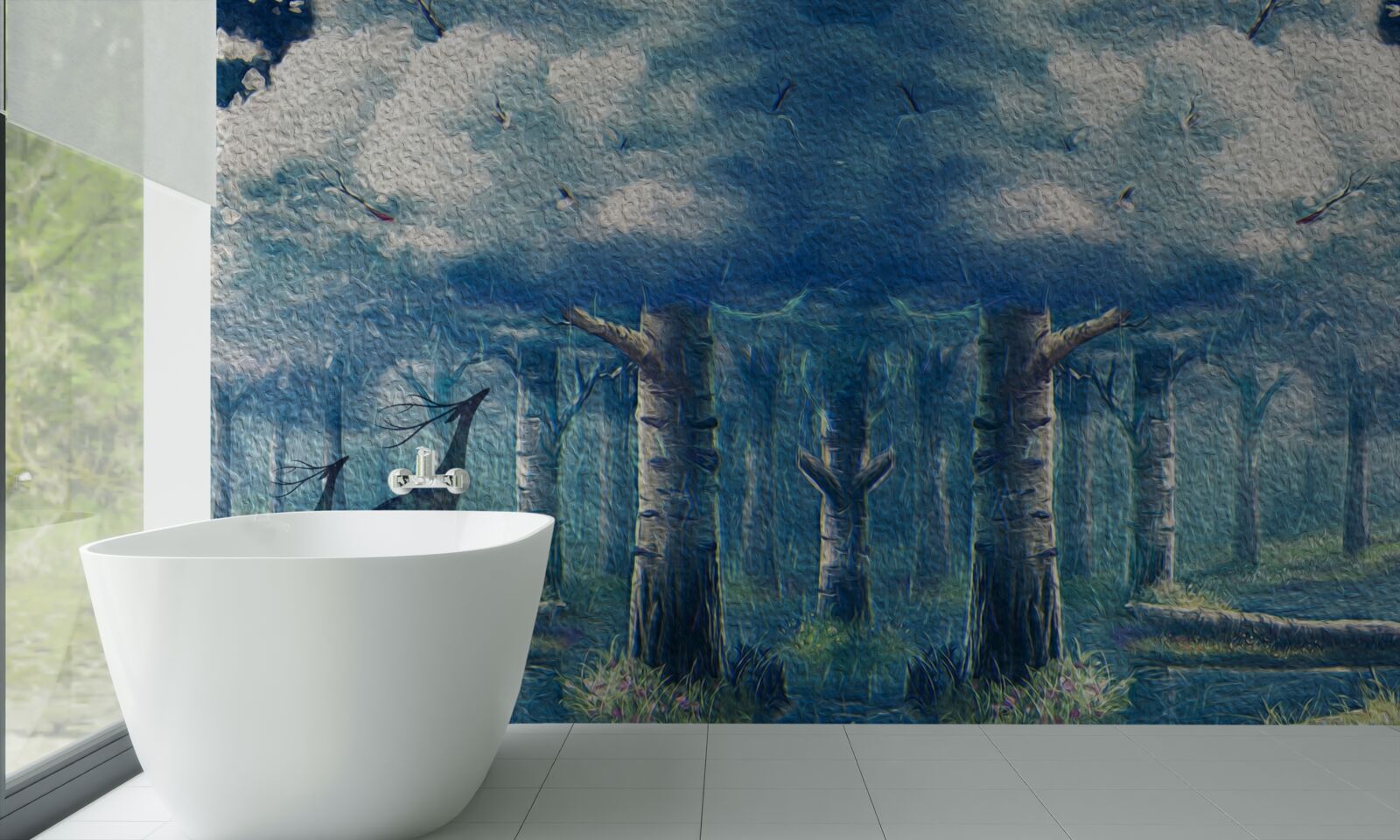 Fototapeta srnčia prechádzka v chladnom lese