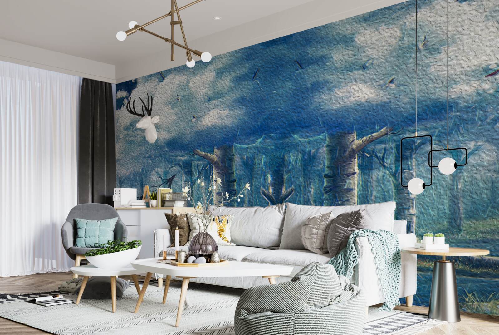 Fototapeta srnčia prechádzka v chladnom lese