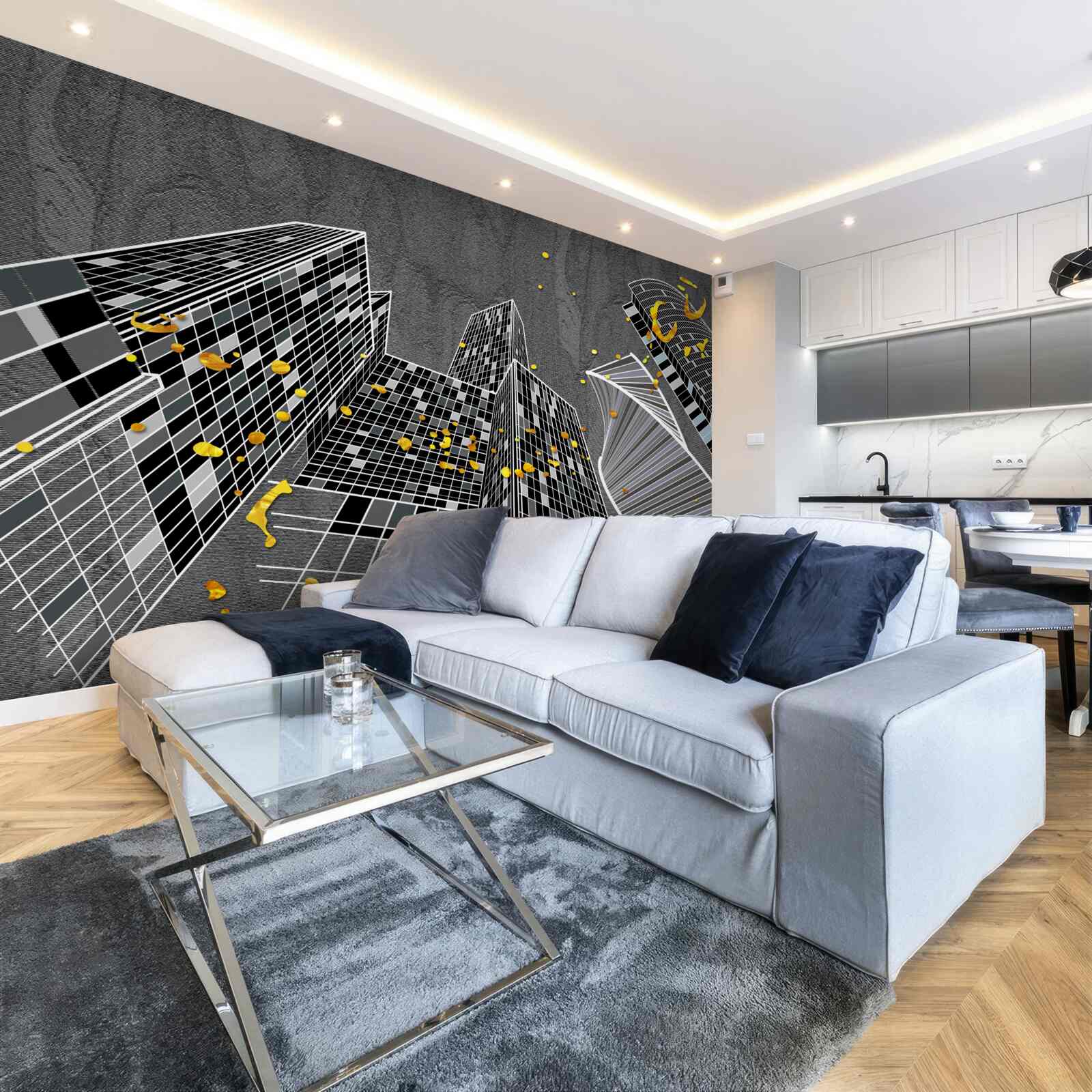 Fototapeta mestská architektúra v geometrickom štýle