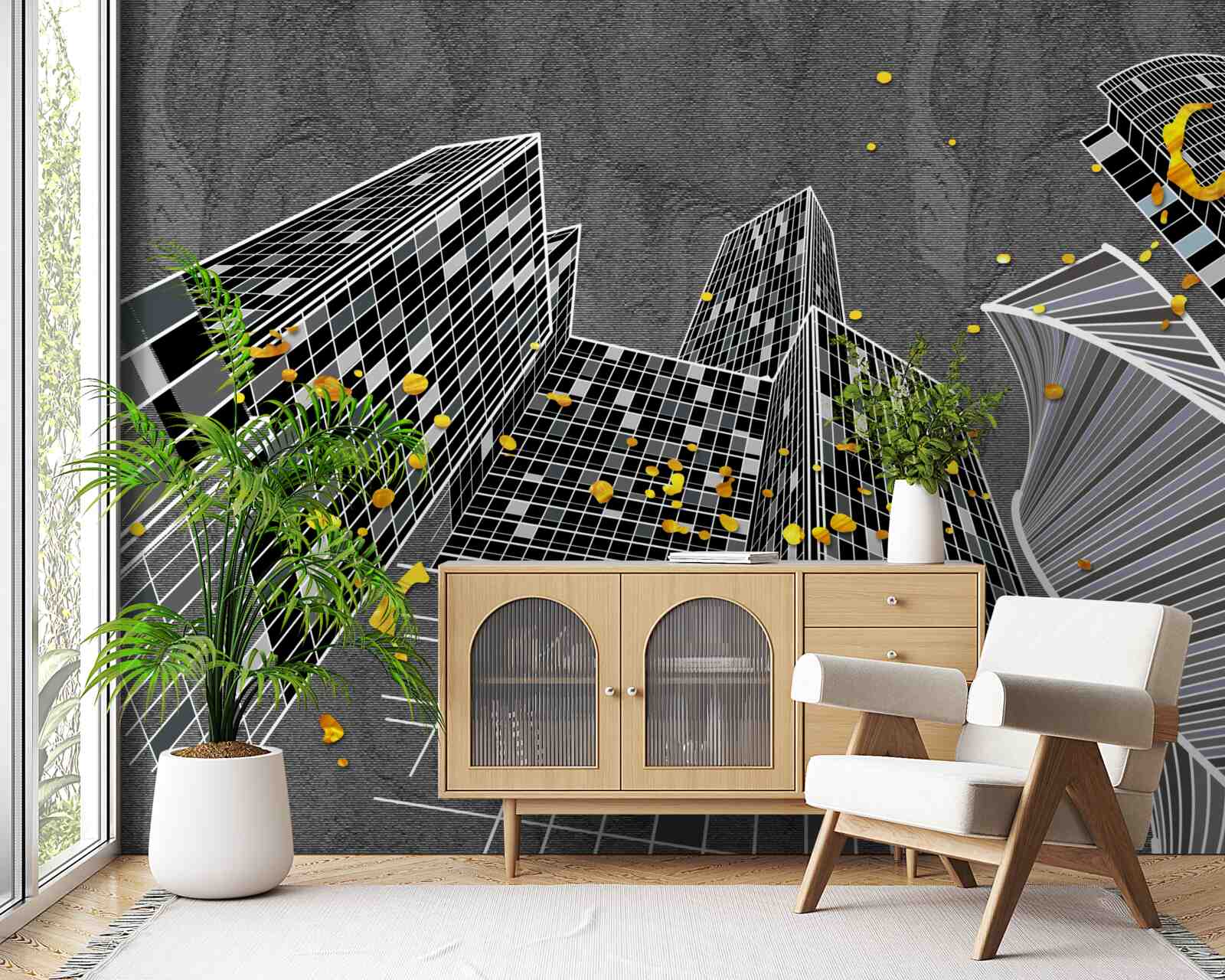 Fototapeta mestská architektúra v geometrickom štýle