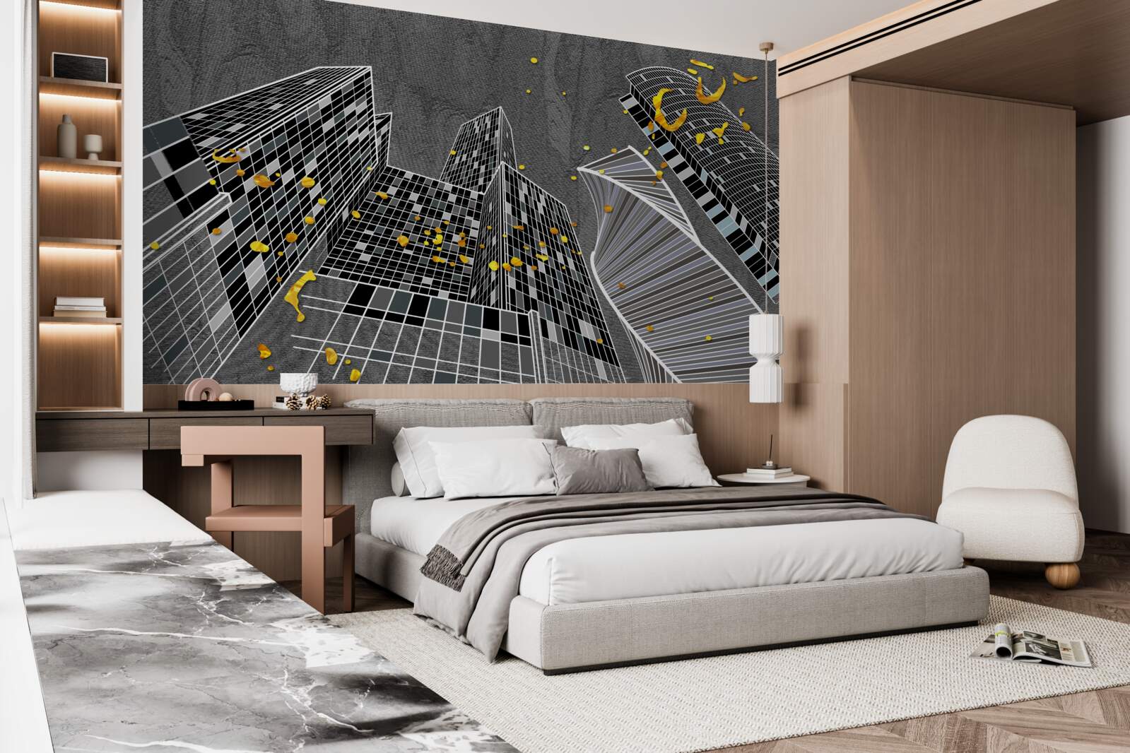 Fototapeta mestská architektúra v geometrickom štýle