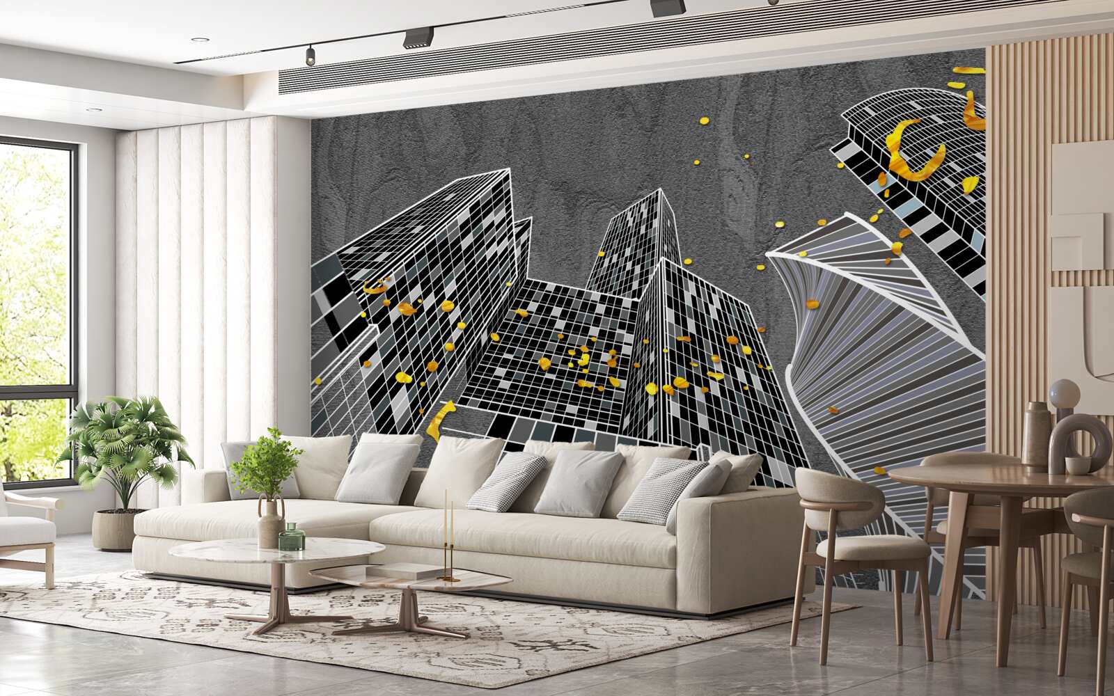 Fototapeta mestská architektúra v geometrickom štýle