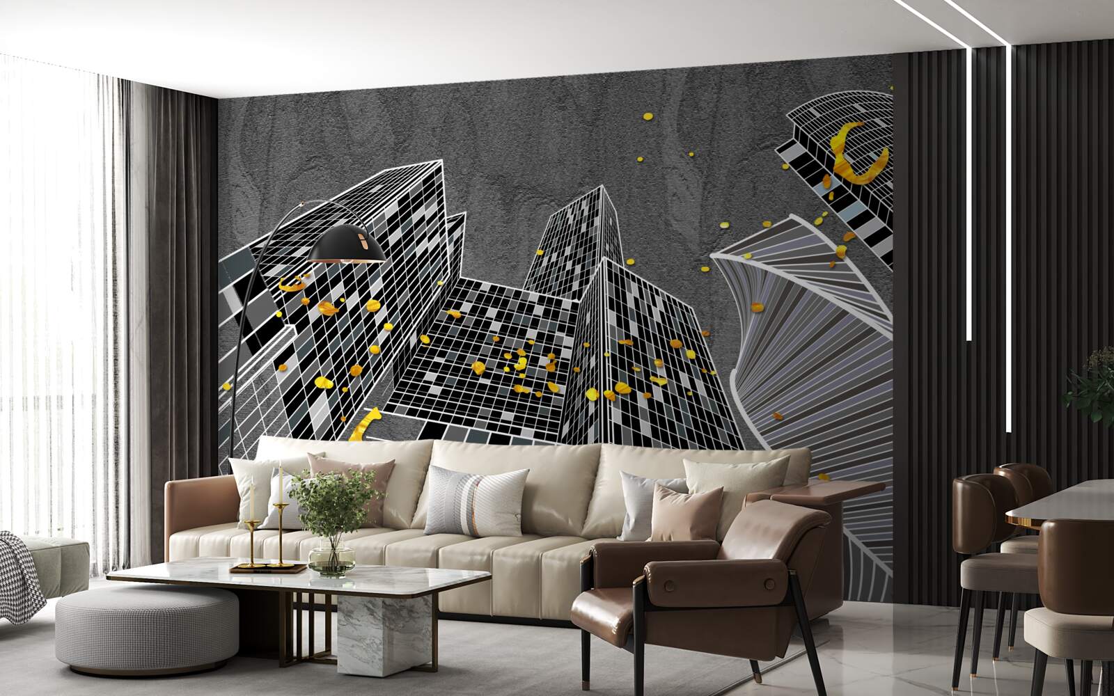 Fototapeta mestská architektúra v geometrickom štýle