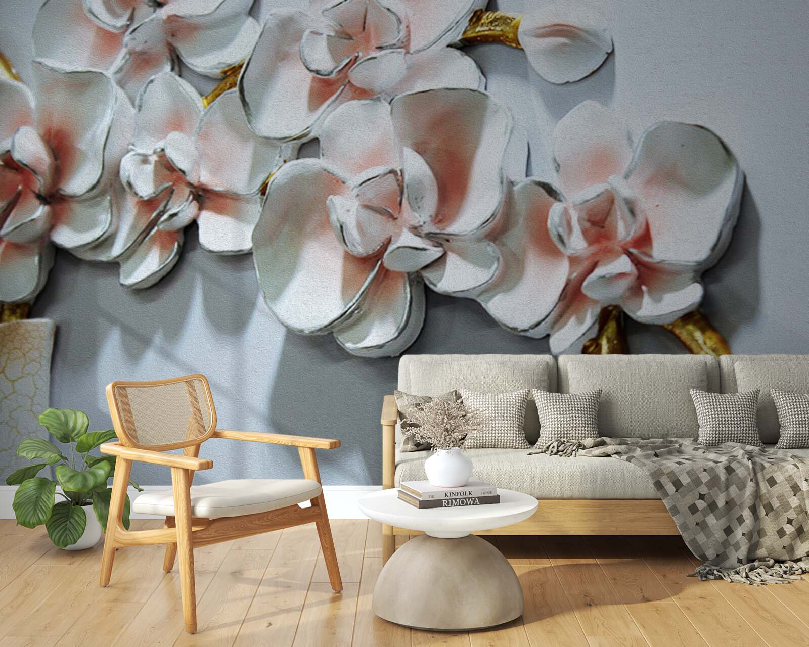 Fototapeta načrtnite vetvy snehovo bielej orchidey