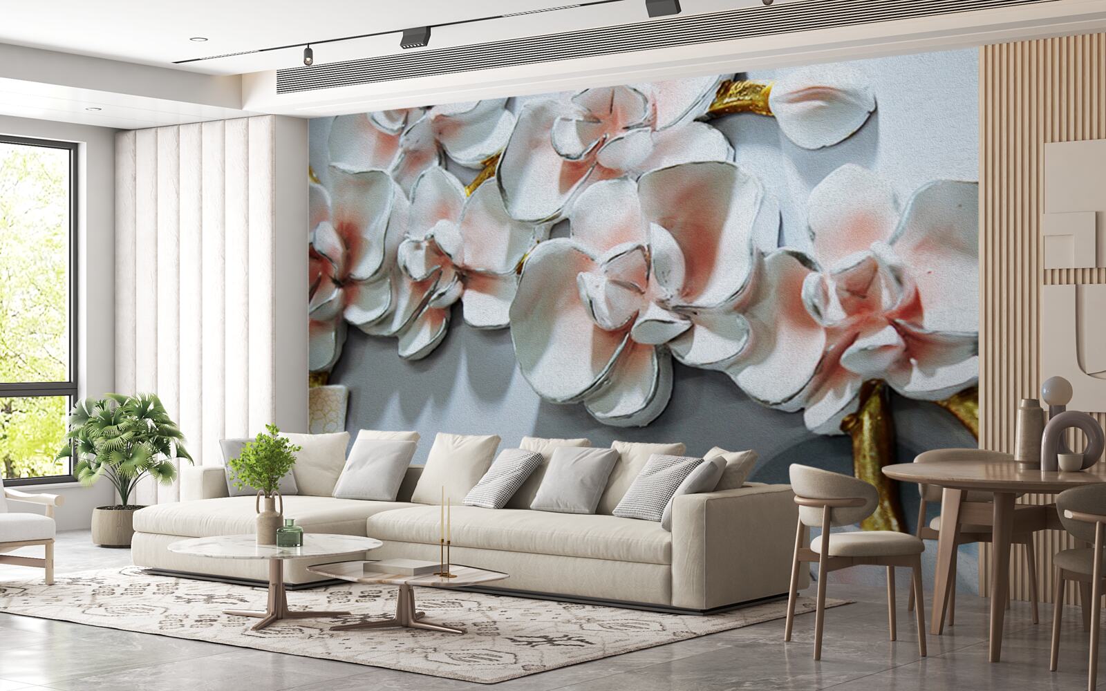 Fototapeta načrtnite vetvy snehovo bielej orchidey