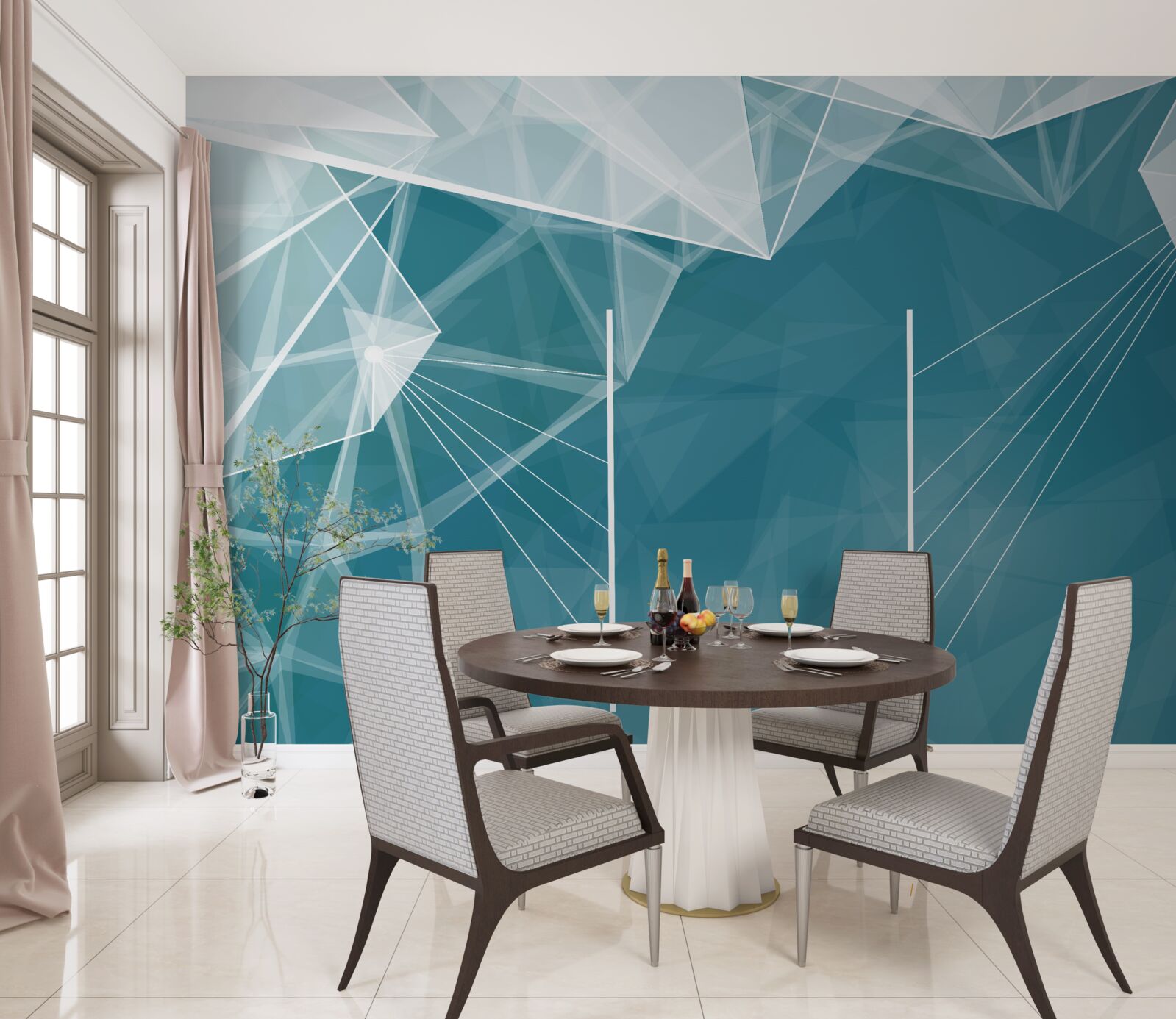 Fototapeta vrcholky zasnežených hôr