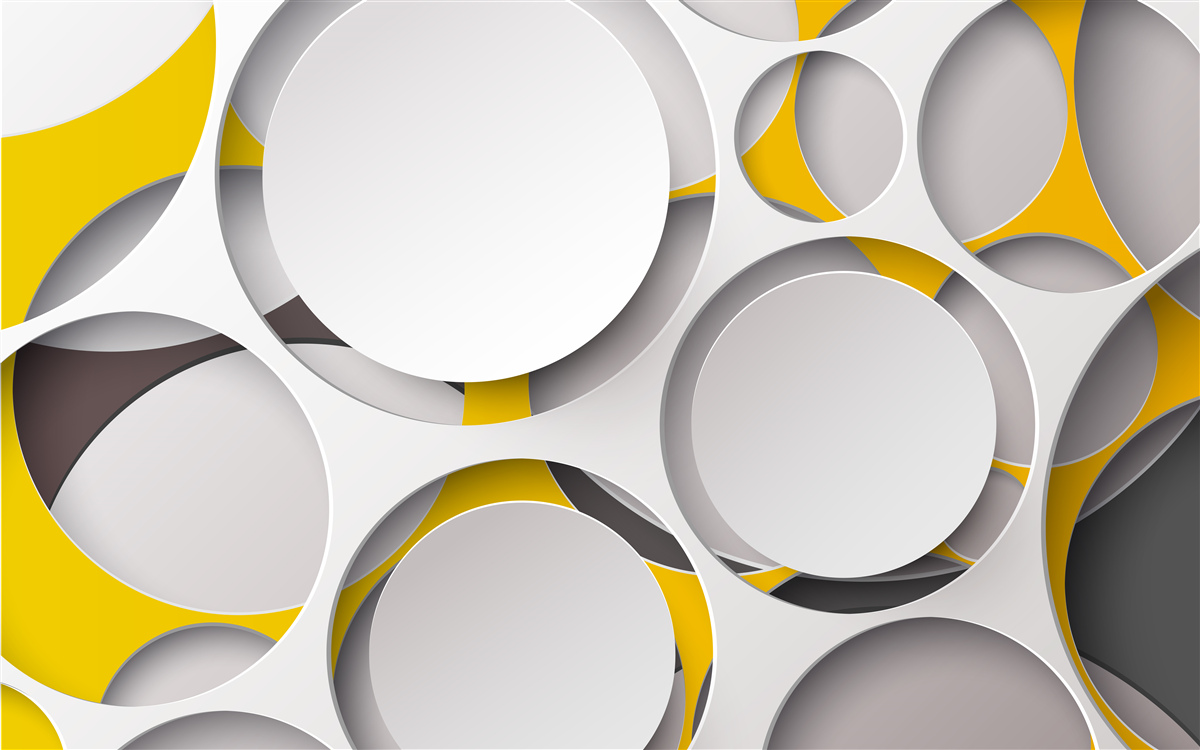 Fototapeta biele kruhové prvky vytesané do žltej sieťoviny