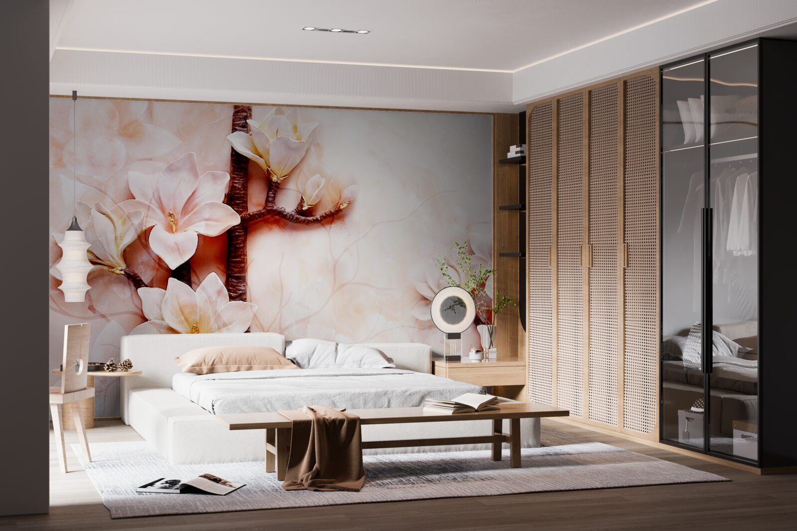 Fototapeta konáre pôvabnej ružovkastej magnólie