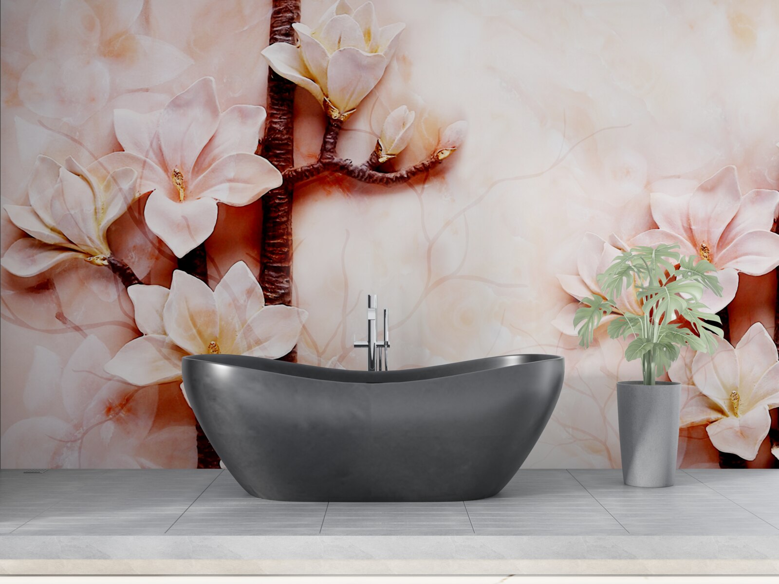 Fototapeta konáre pôvabnej ružovkastej magnólie