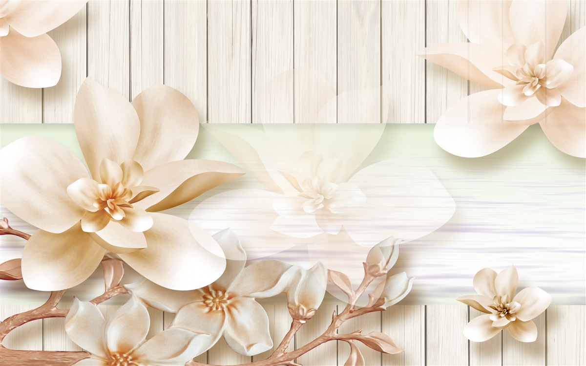 Fototapeta svetlé púčiky broskyne na snehobielych parketách