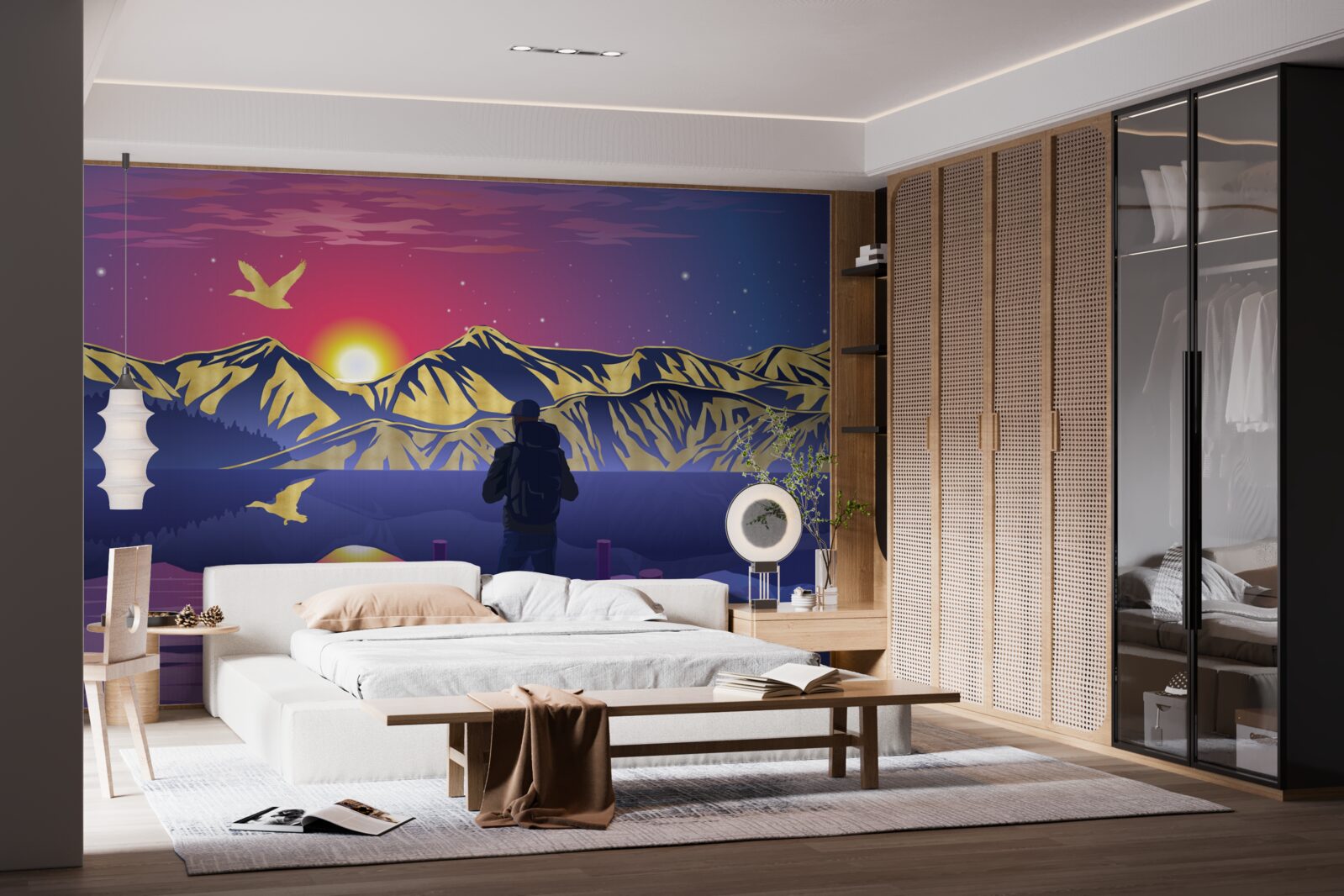 Fototapeta na moste turista stretáva úsvit