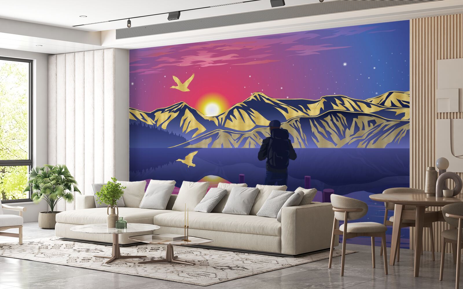 Fototapeta na moste turista stretáva úsvit