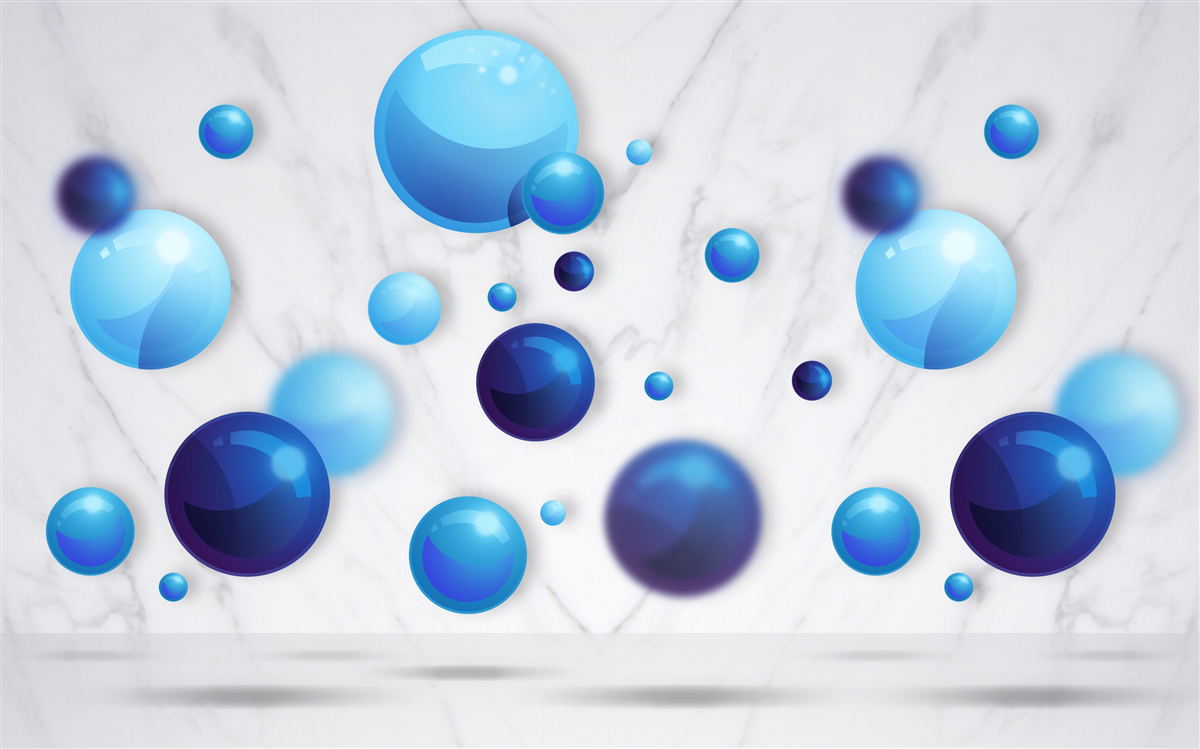 Fototapeta stúpajúce modré a svetlomodré žiarovky