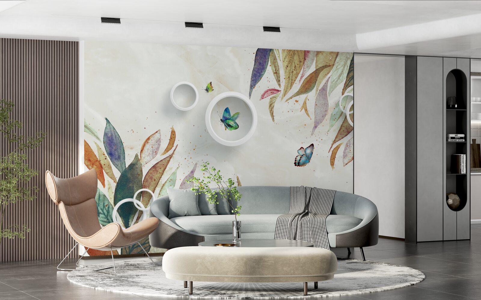 Fototapeta jesenné lístie a motýle