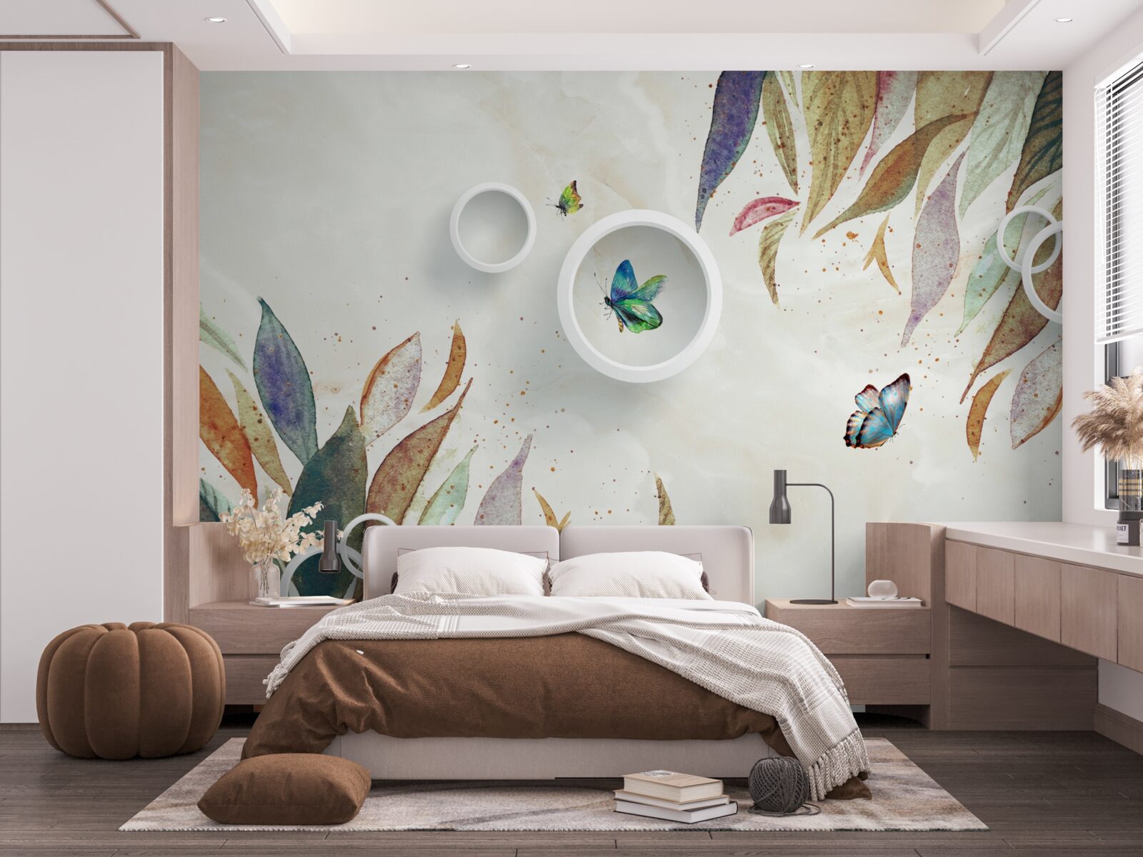 Fototapeta jesenné lístie a motýle