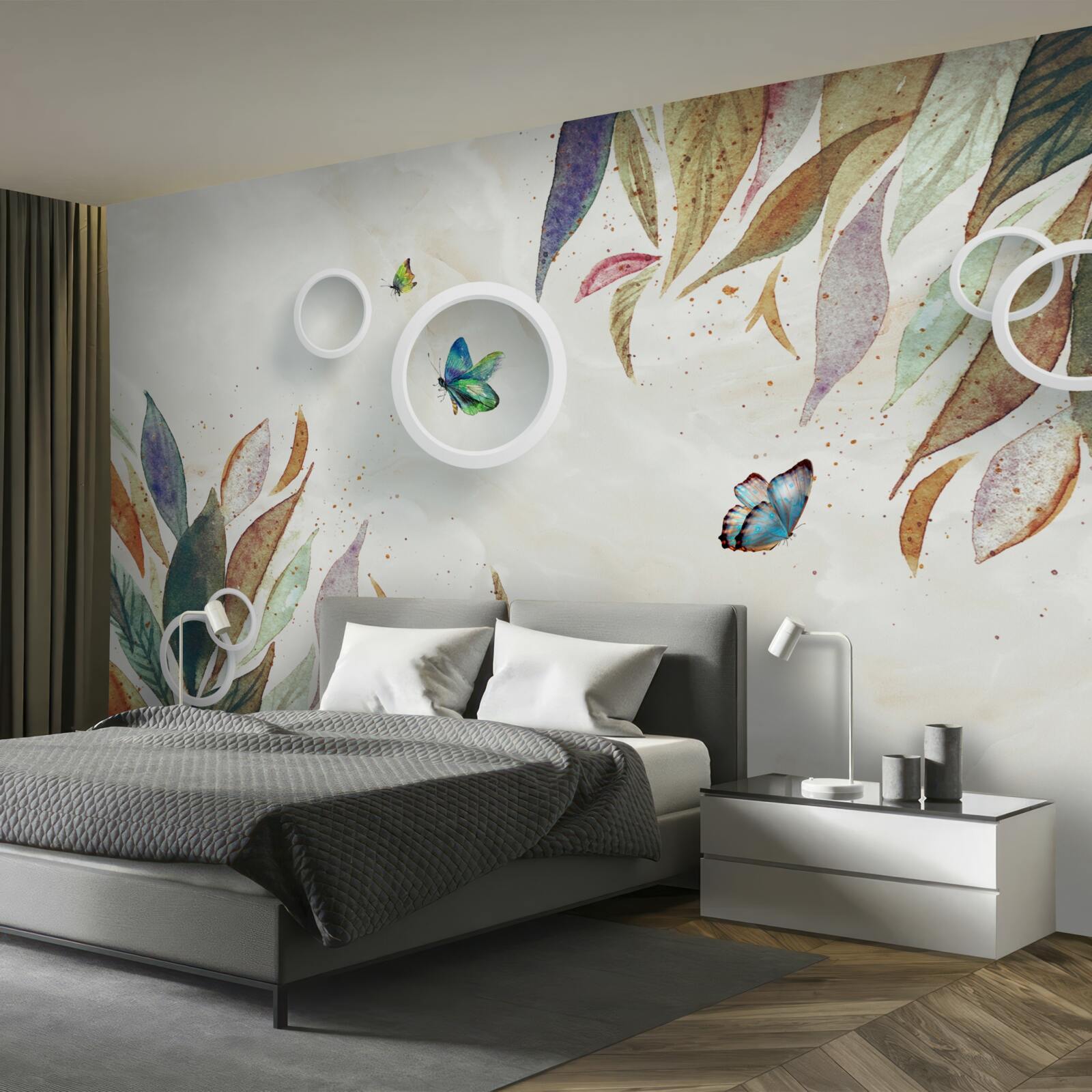 Fototapeta jesenné lístie a motýle