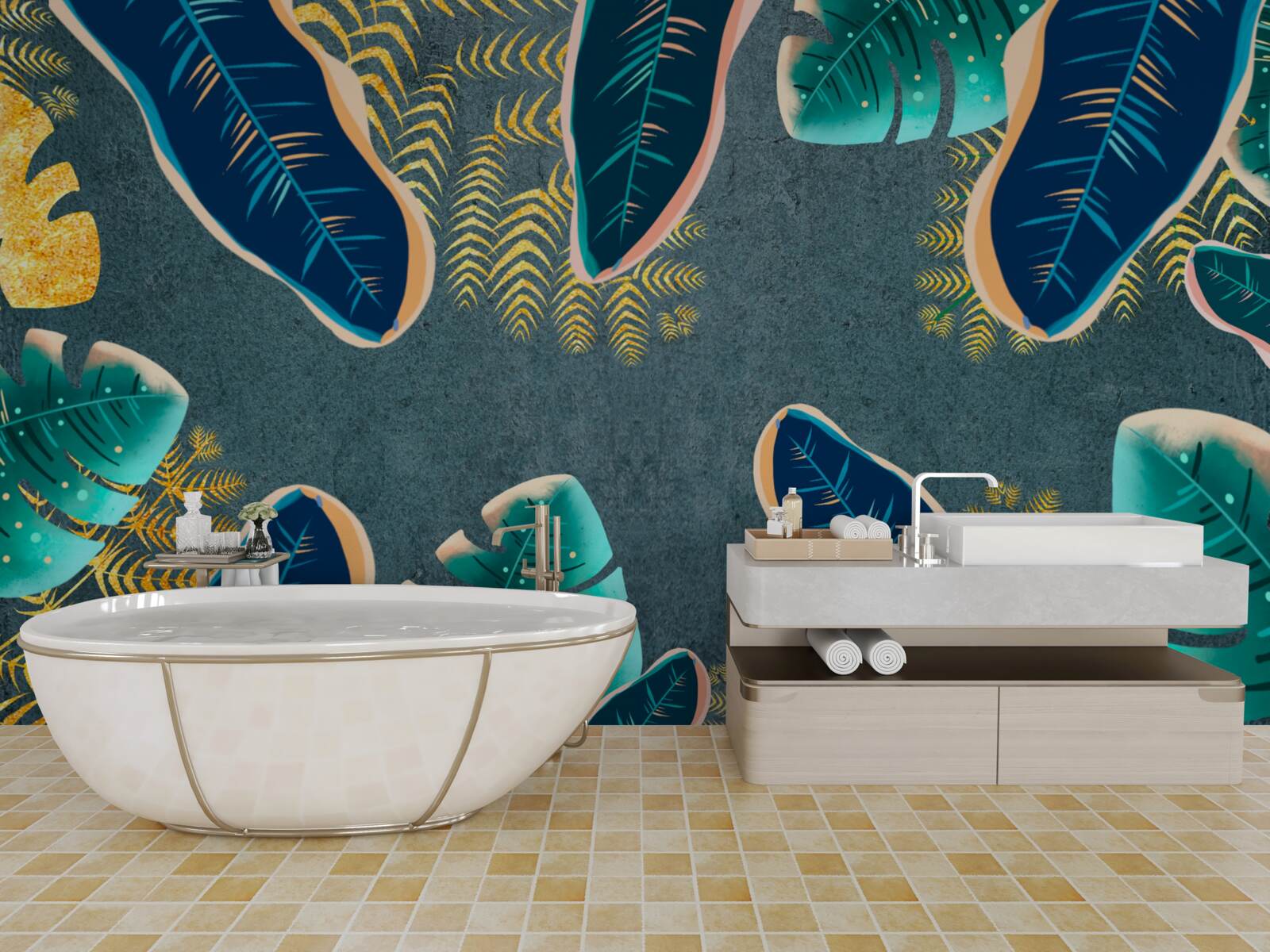 Fototapeta netradične vykreslené tmavé pierka