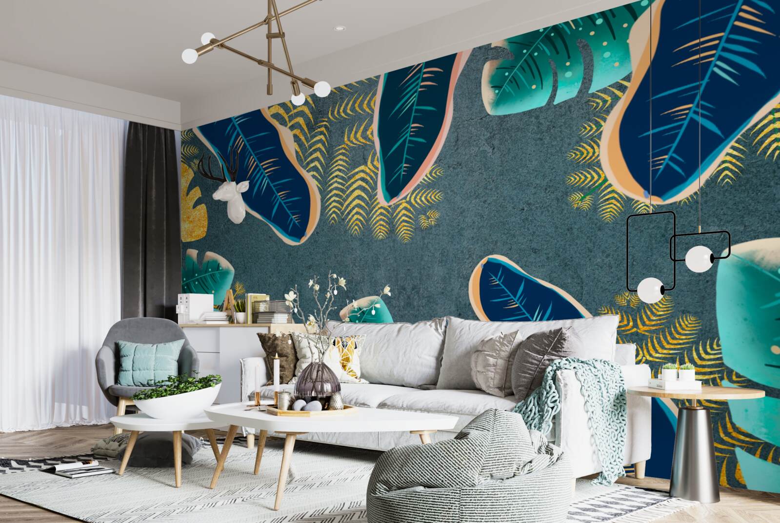 Fototapeta netradične vykreslené tmavé pierka