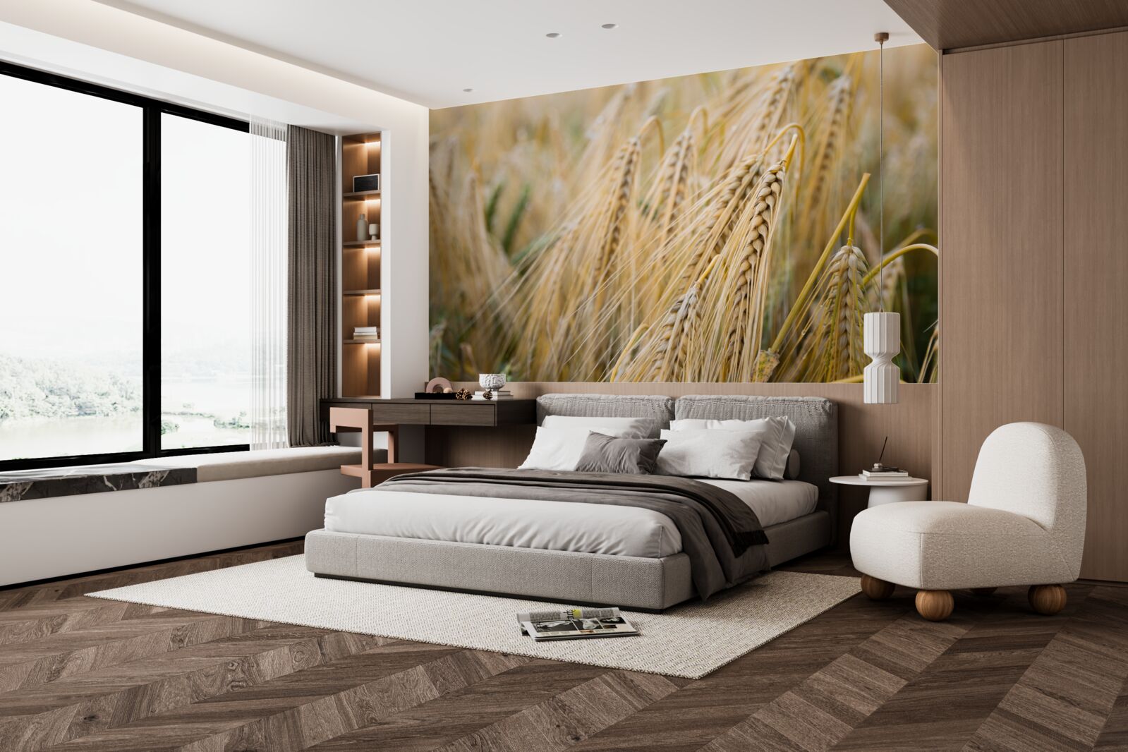 Fototapeta pole dozrievajúcich pšeničných klasov