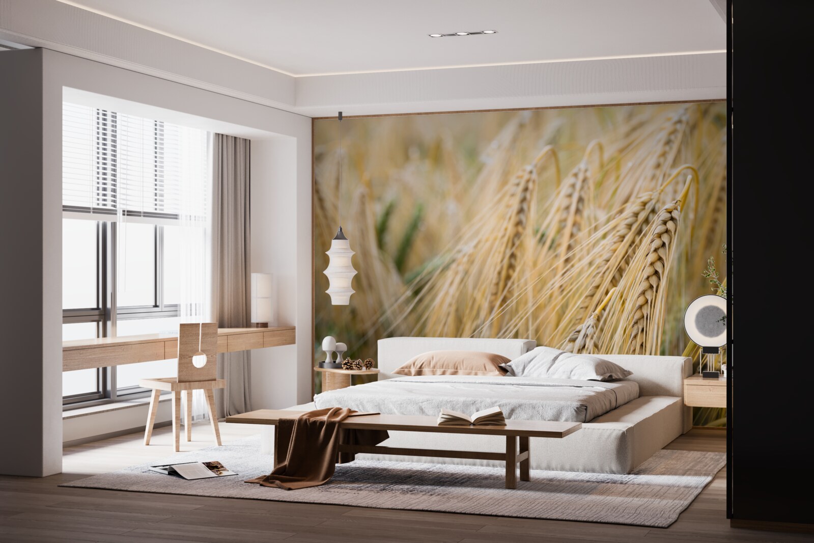 Fototapeta pole dozrievajúcich pšeničných klasov