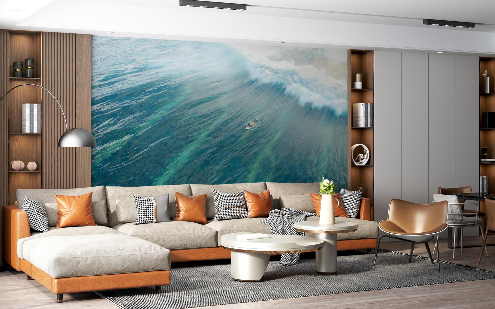 Fototapeta prekonávanie morských vĺn surfovaním