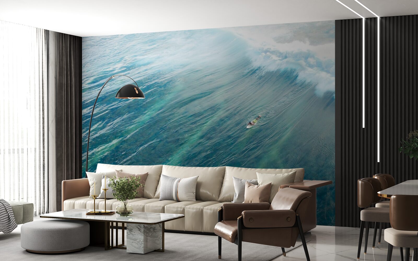 Fototapeta prekonávanie morských vĺn surfovaním