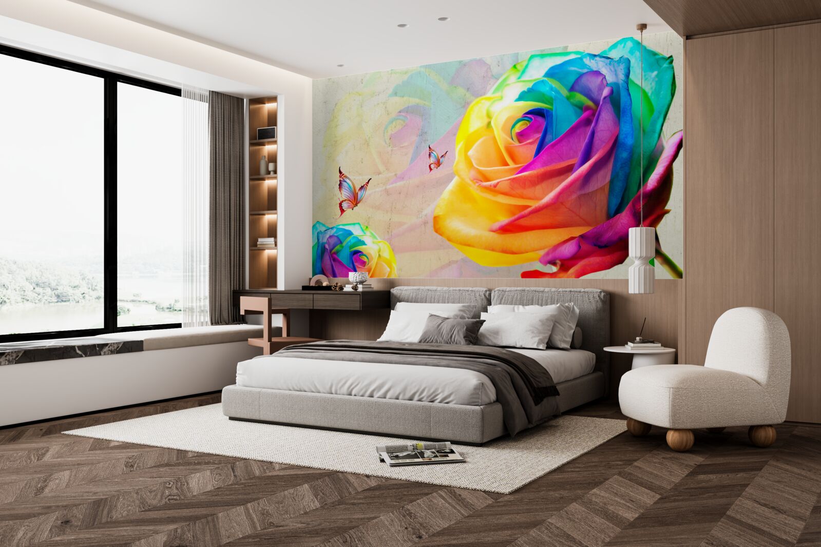 Fototapeta dúhová ruža