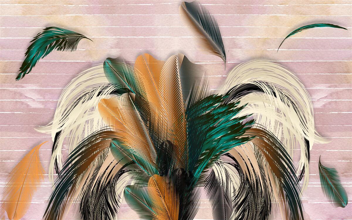 Fototapeta zbierka pierok v kytici