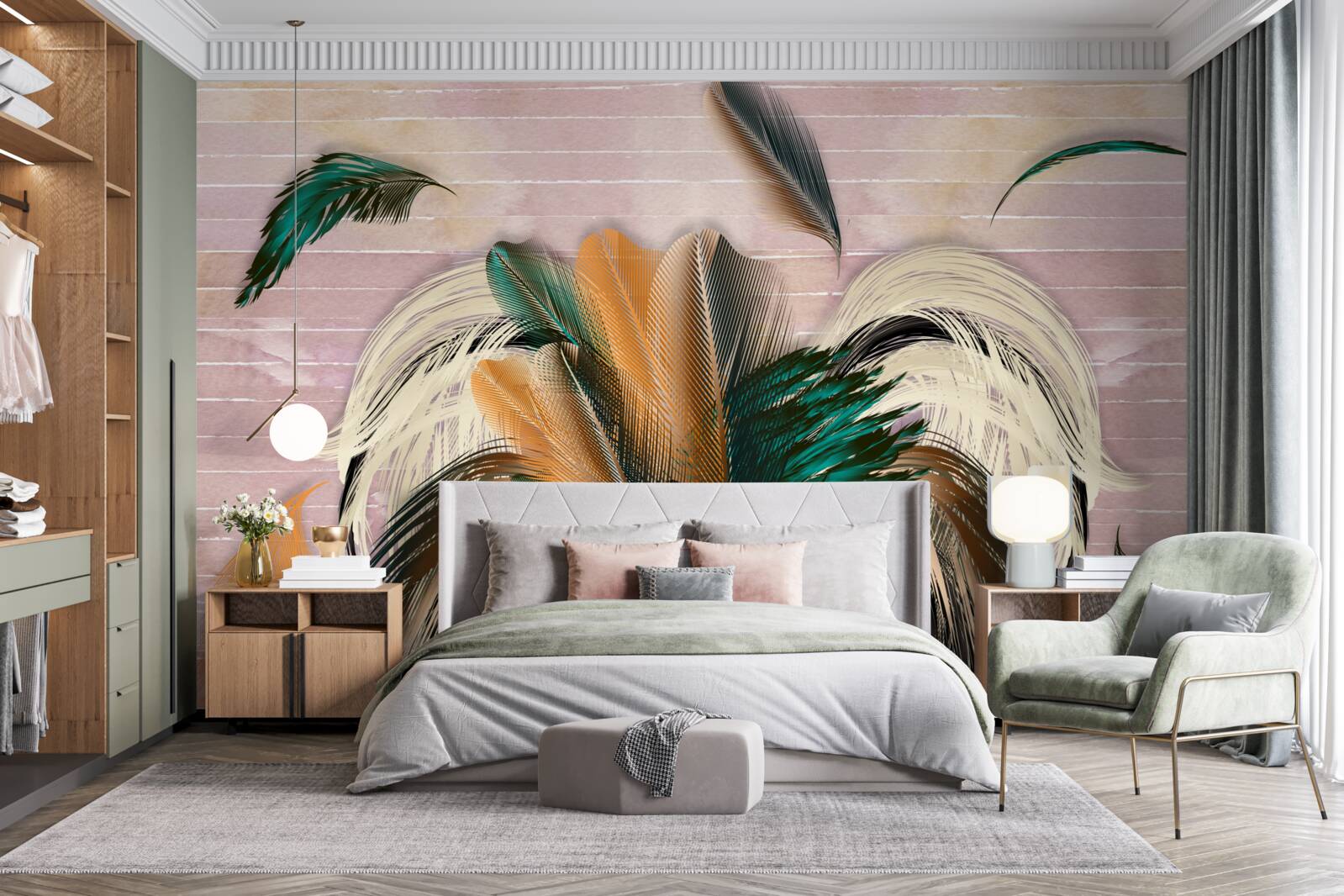 Fototapeta zbierka pierok v kytici