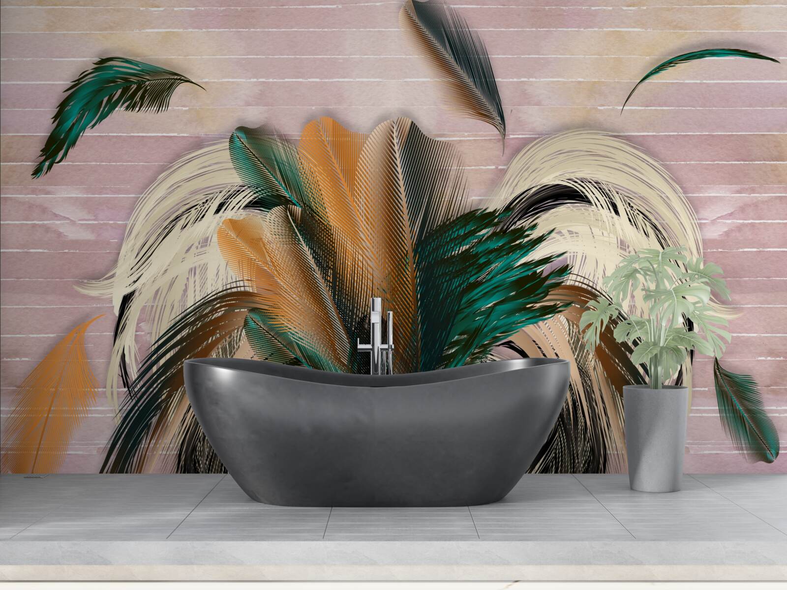 Fototapeta zbierka pierok v kytici