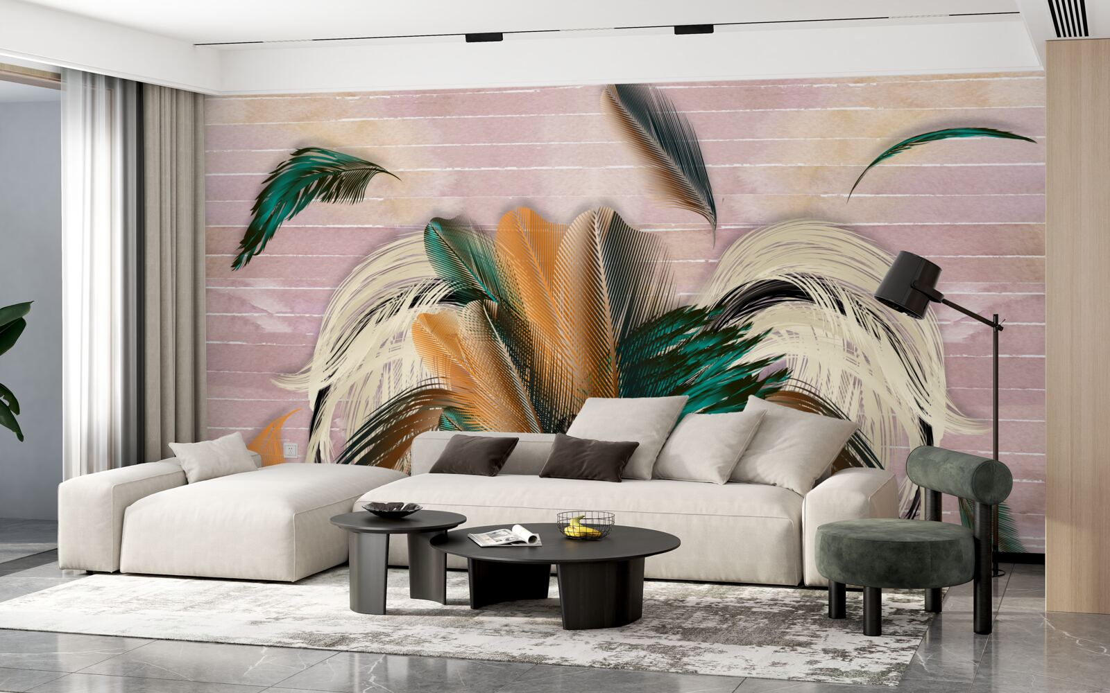 Fototapeta zbierka pierok v kytici