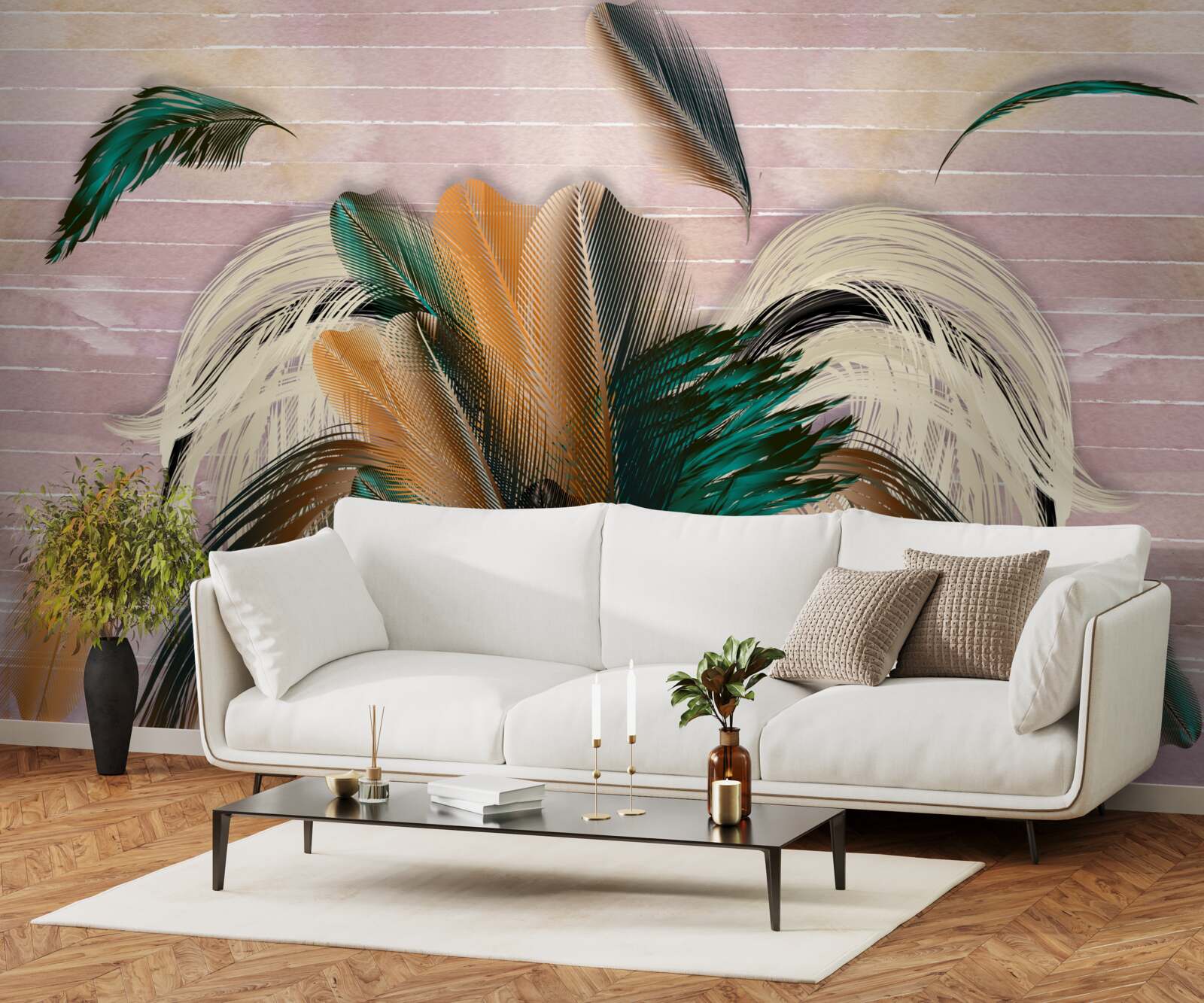 Fototapeta zbierka pierok v kytici