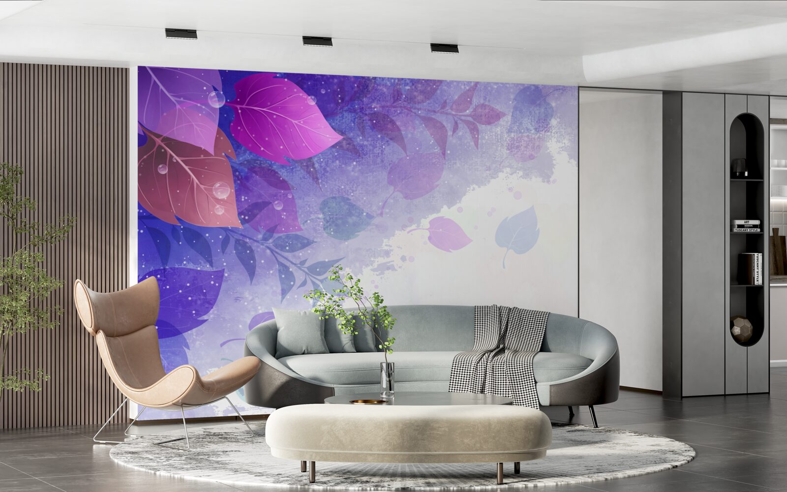 Fototapeta jesenné lístie s fialovým odtieňom