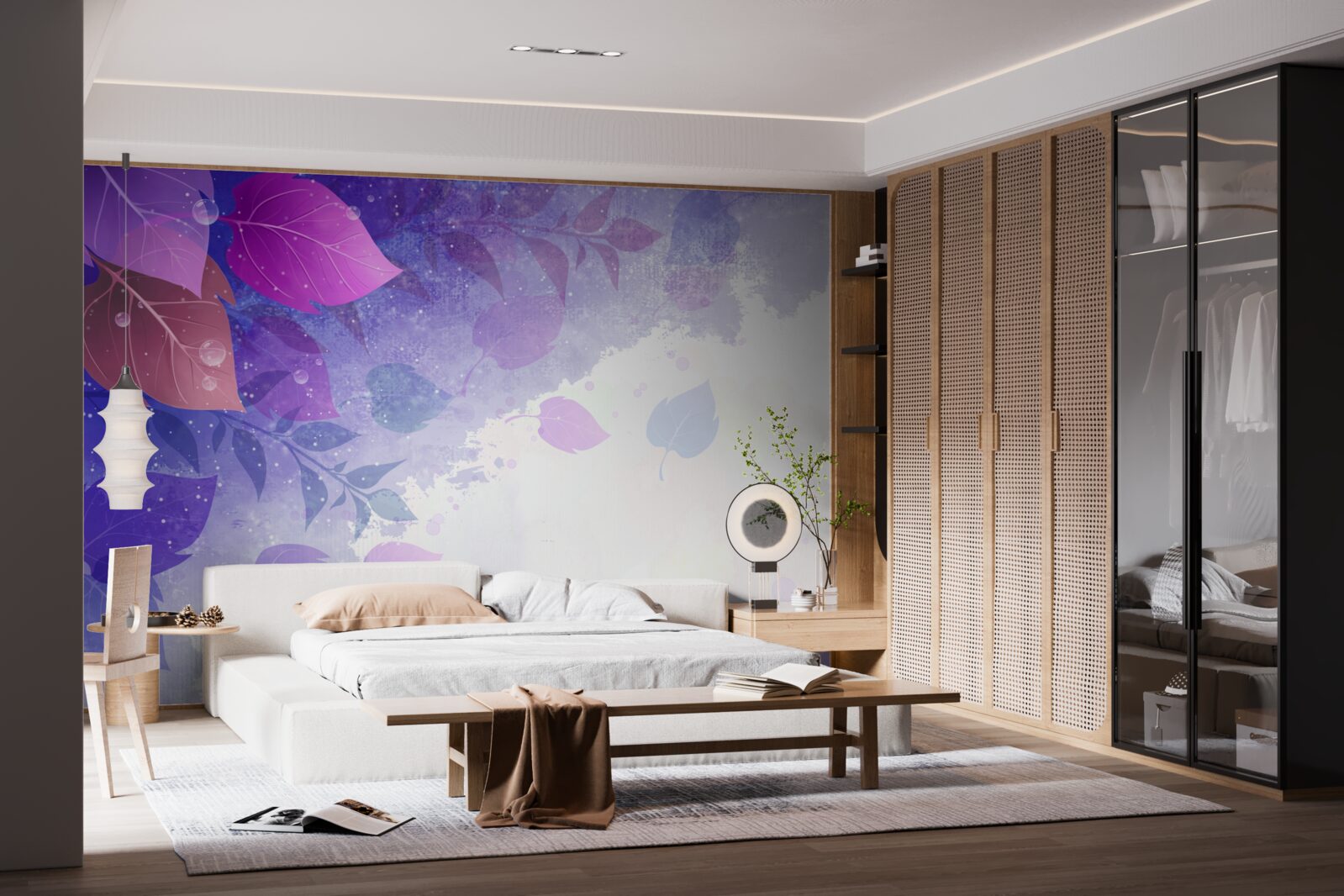 Fototapeta jesenné lístie s fialovým odtieňom