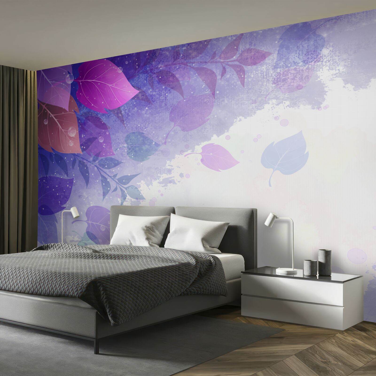 Fototapeta jesenné lístie s fialovým odtieňom