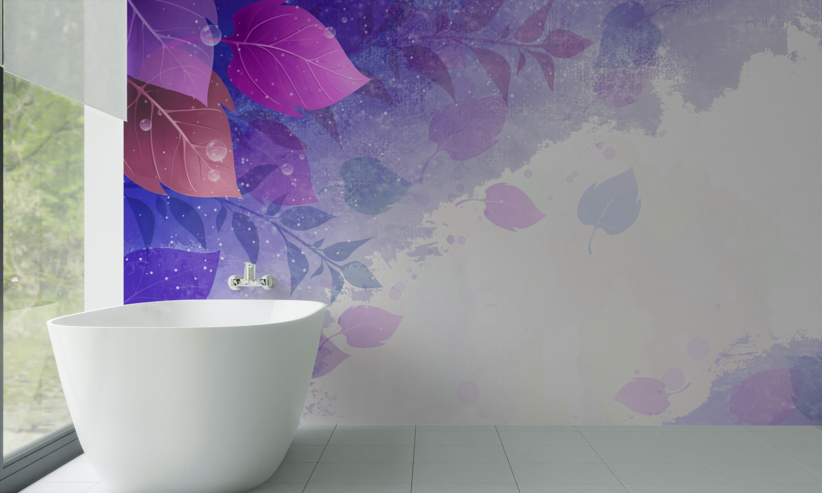 Fototapeta jesenné lístie s fialovým odtieňom