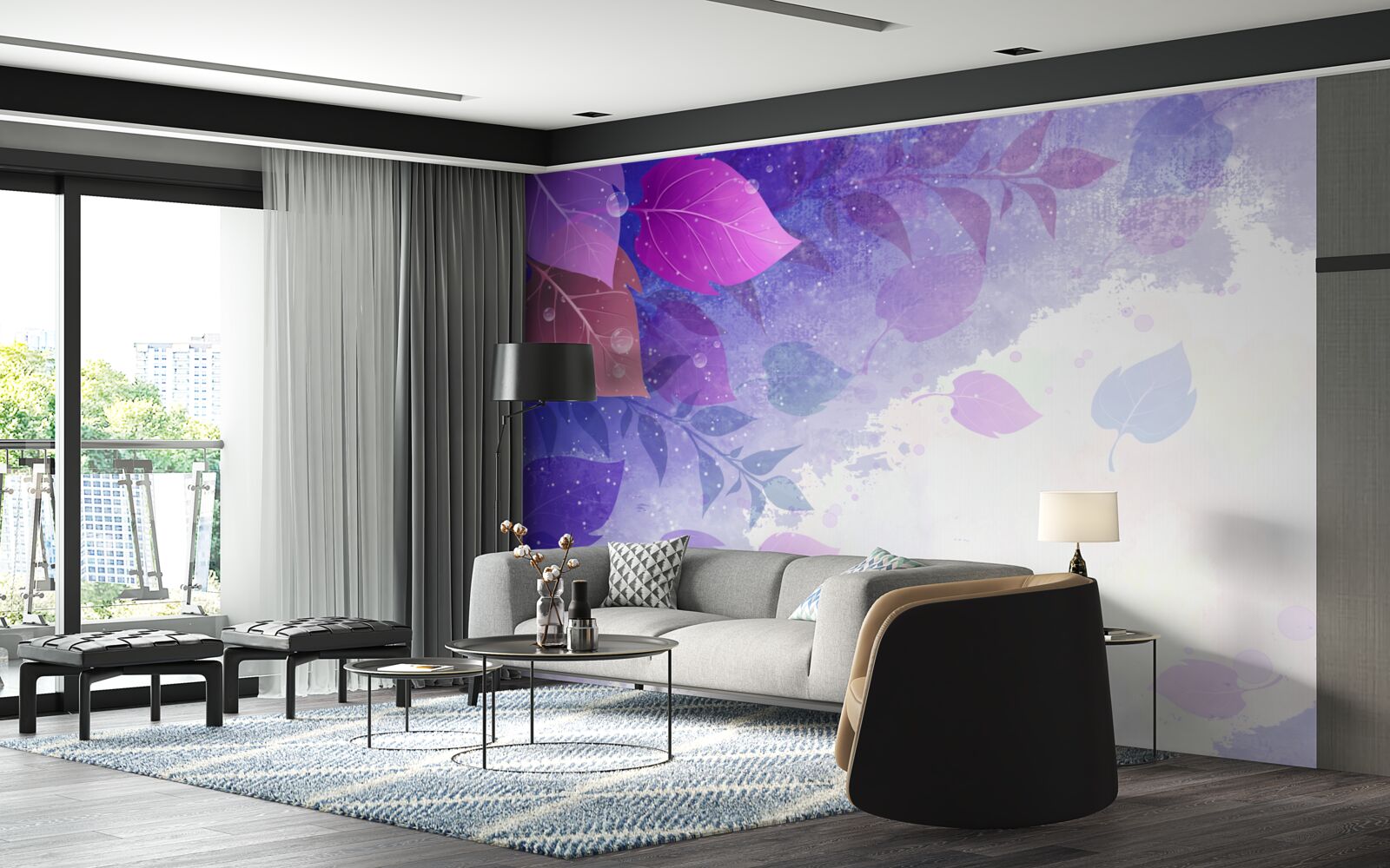 Fototapeta jesenné lístie s fialovým odtieňom