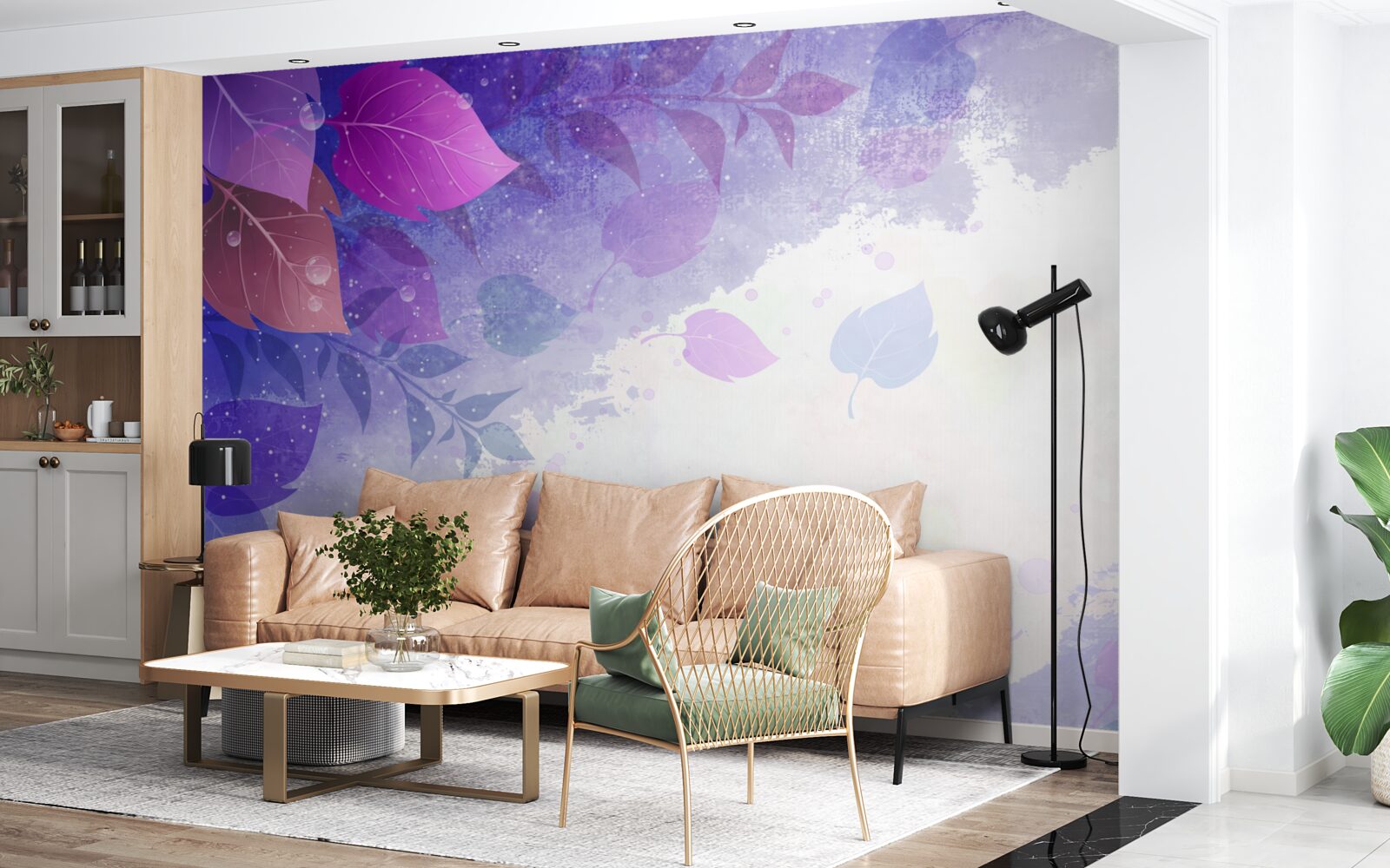 Fototapeta jesenné lístie s fialovým odtieňom