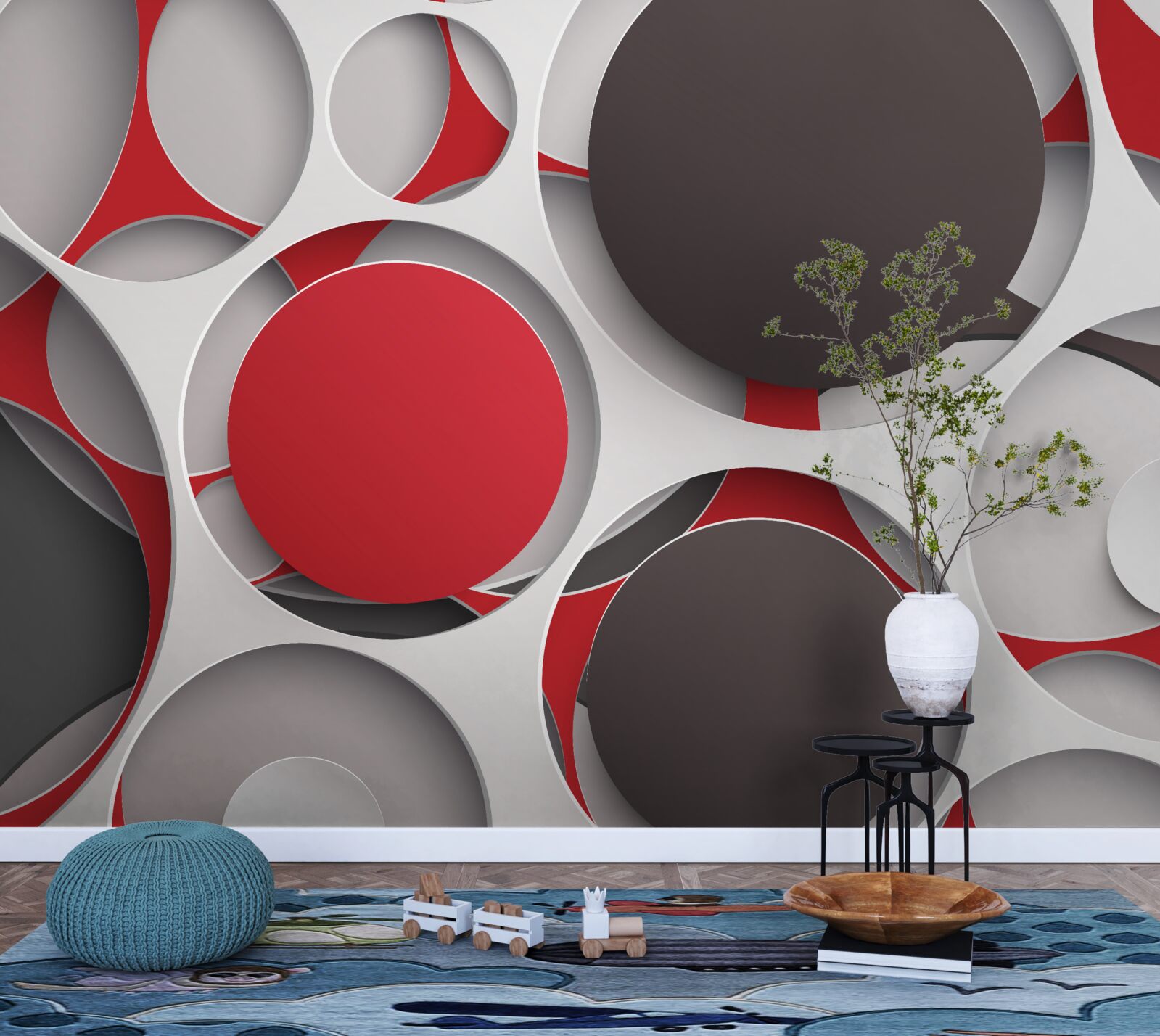 Fototapeta sieťovina s farebnými kruhmi